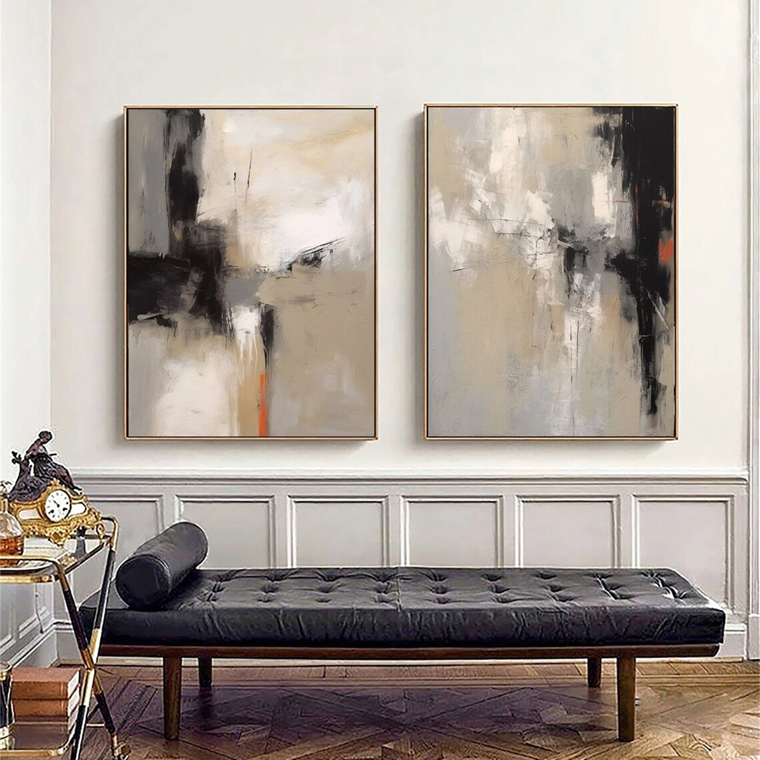 Abstract Painting Set of 2 - Modern Wall Art for Living Room & Bedroom Decor - #AB 094