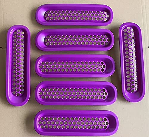 Camoo 7-Piece Purple Front Grill Inserts & Grille Guard for 2007-2017 Jeep Wrangler JK JKU Unlimited Rubicon Sahara - Durable Off-Road Protection & Custom Style Upgrade