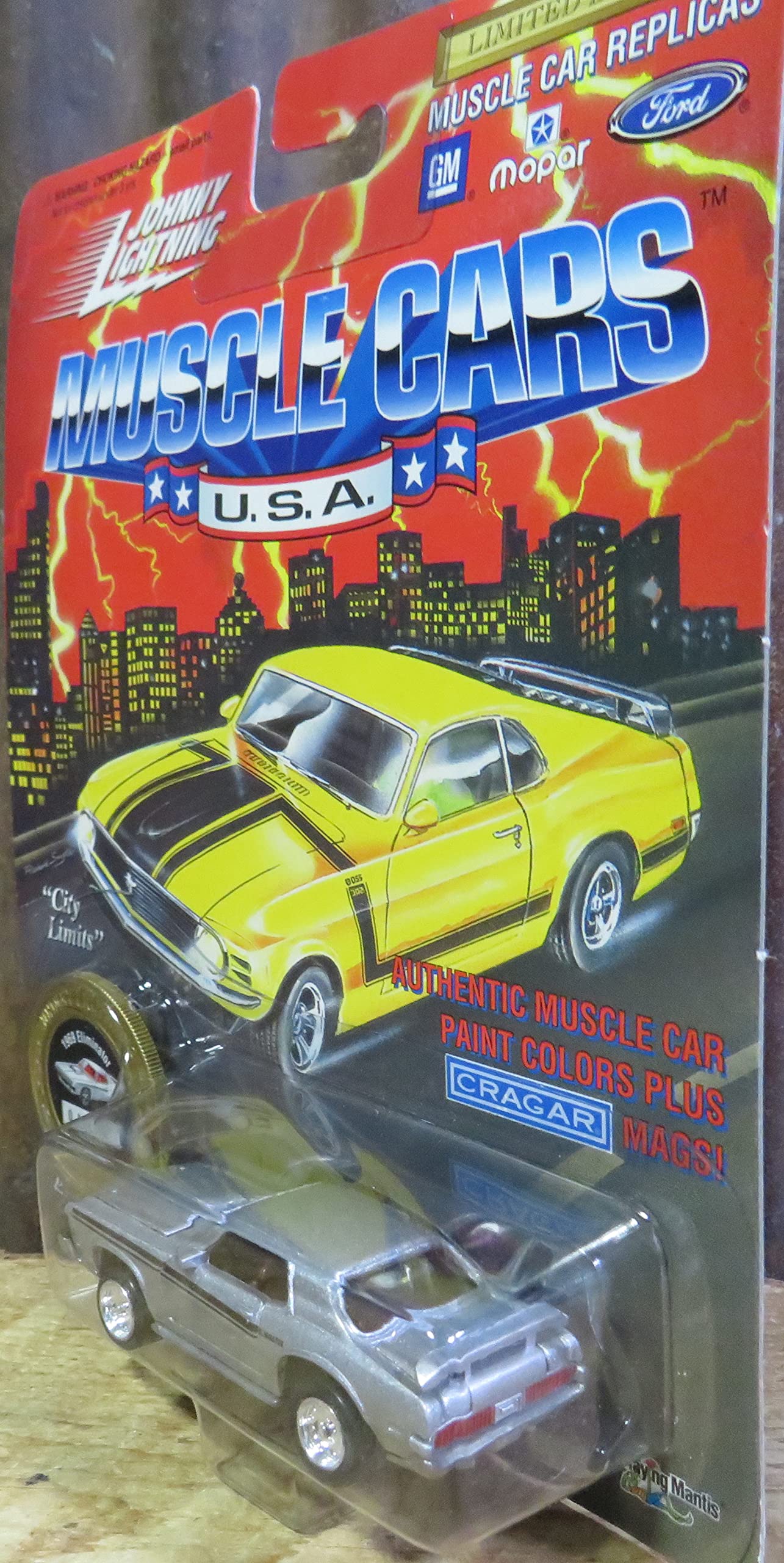 Johnny Lightning 1969 Eliminator Grey Muscle Car - USA Series 11 with Collector Coin | Diecast Model for Car Collectors & Display Showcase