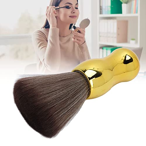 Professional Barber Neck Duster Brush - Soft Nylon Hair & Face Cleaning Brush for Stylists - Gold Salon Tool for Haircut, Shaving & Grooming (Perfect for Salon, Home Barbering & Beard Trimming)