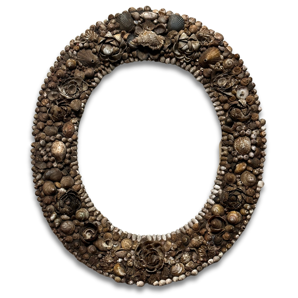 Antique 19th Century American Shell Frame - Vintage Wall Decor for Home, Office & Gallery Display - Perfect for Historical Photos, Artwork & Memorabilia
