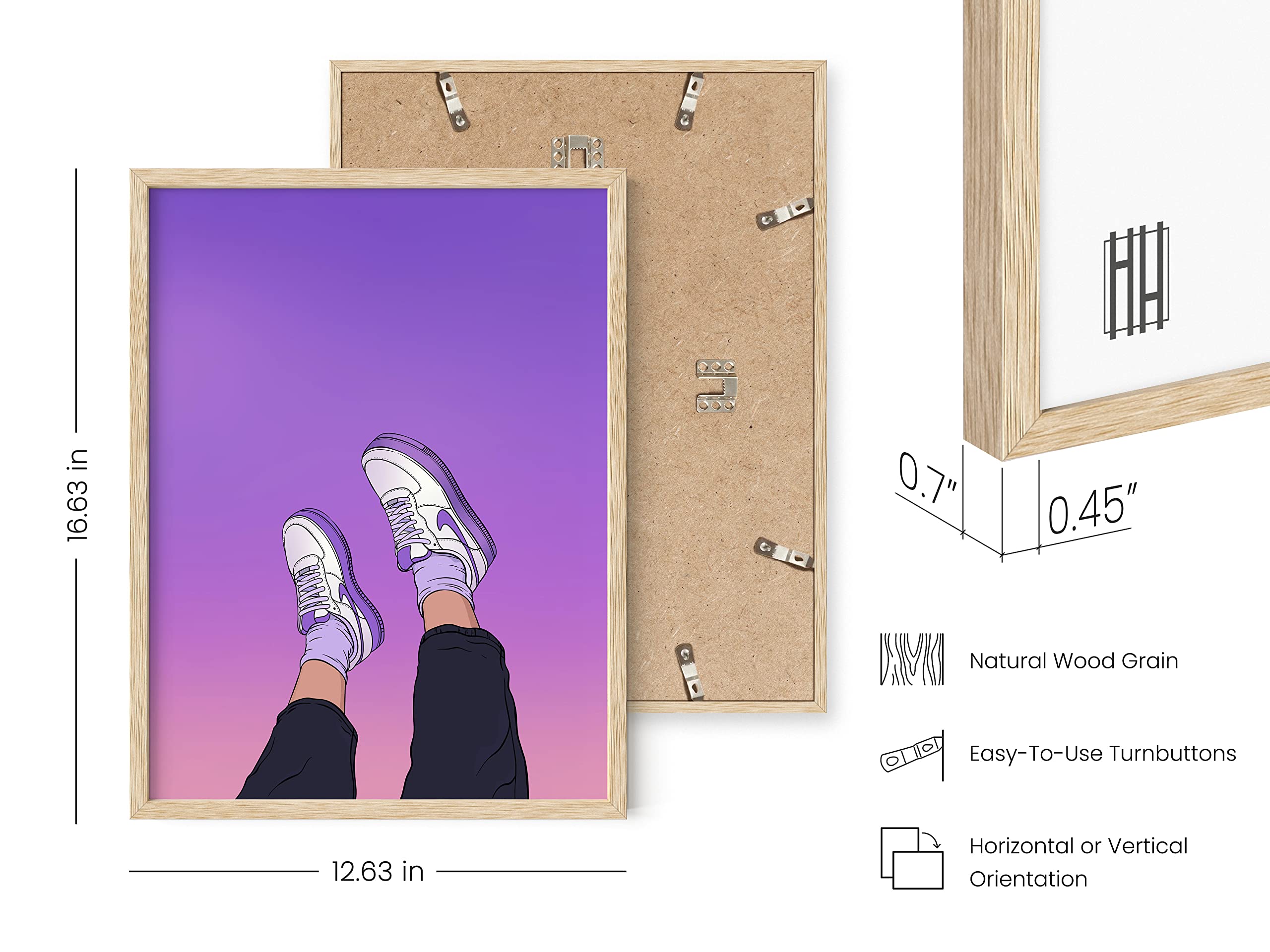 HAUS AND HUES Purple Wall Art - Aesthetic Room Decor Posters for Bedroom & Living Room, Modern Purple Wall Decor with Beige Frame (12x16 in) - Perfect for Home, Office & Dorm Decoration