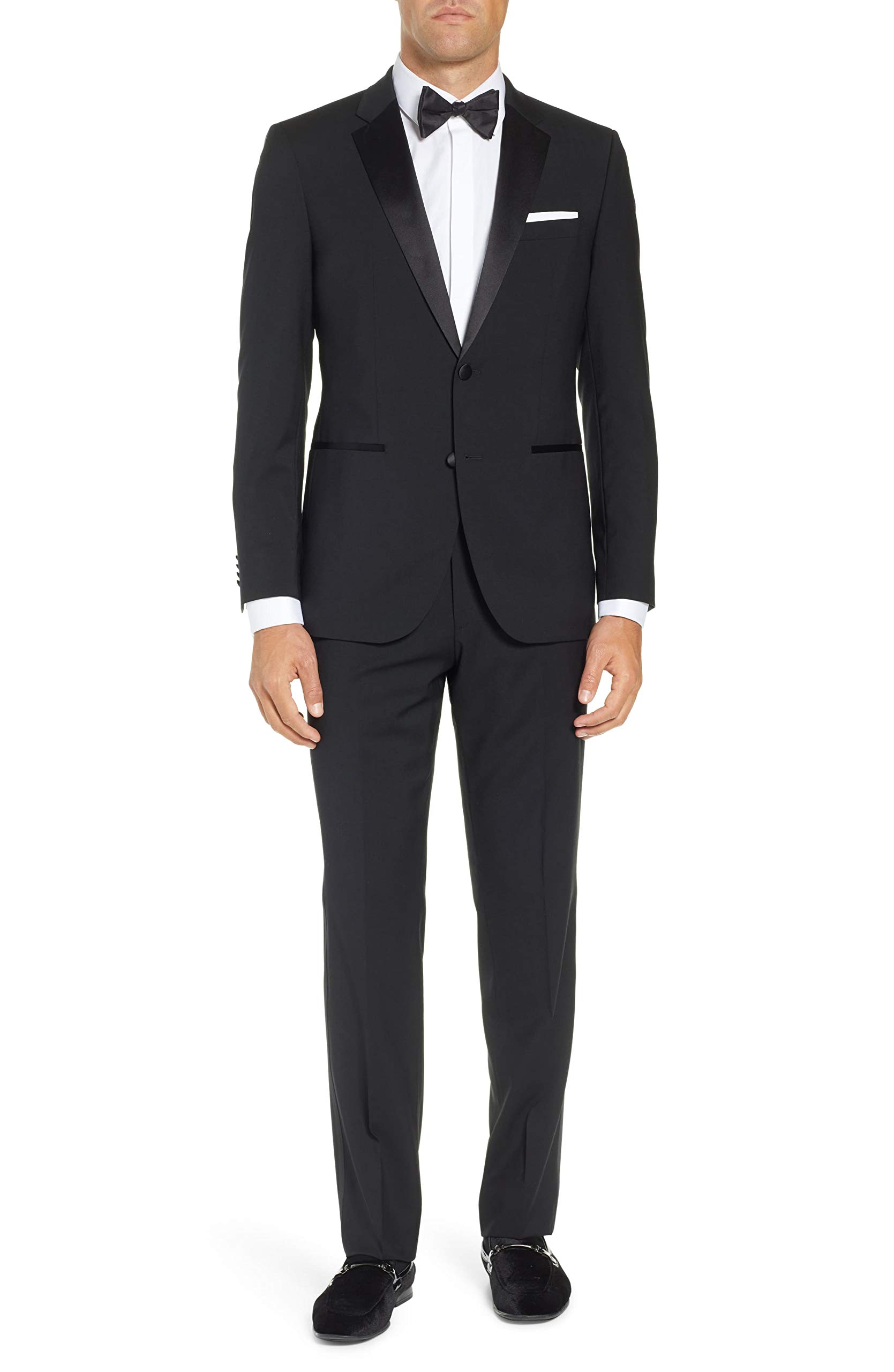 Men's Slim Fit Two-Piece Notch Lapel Tuxedo Suit Set for Weddings, Prom & Formal Events | Premium Black Business Suit for Groom, Gala & Evening Occasions