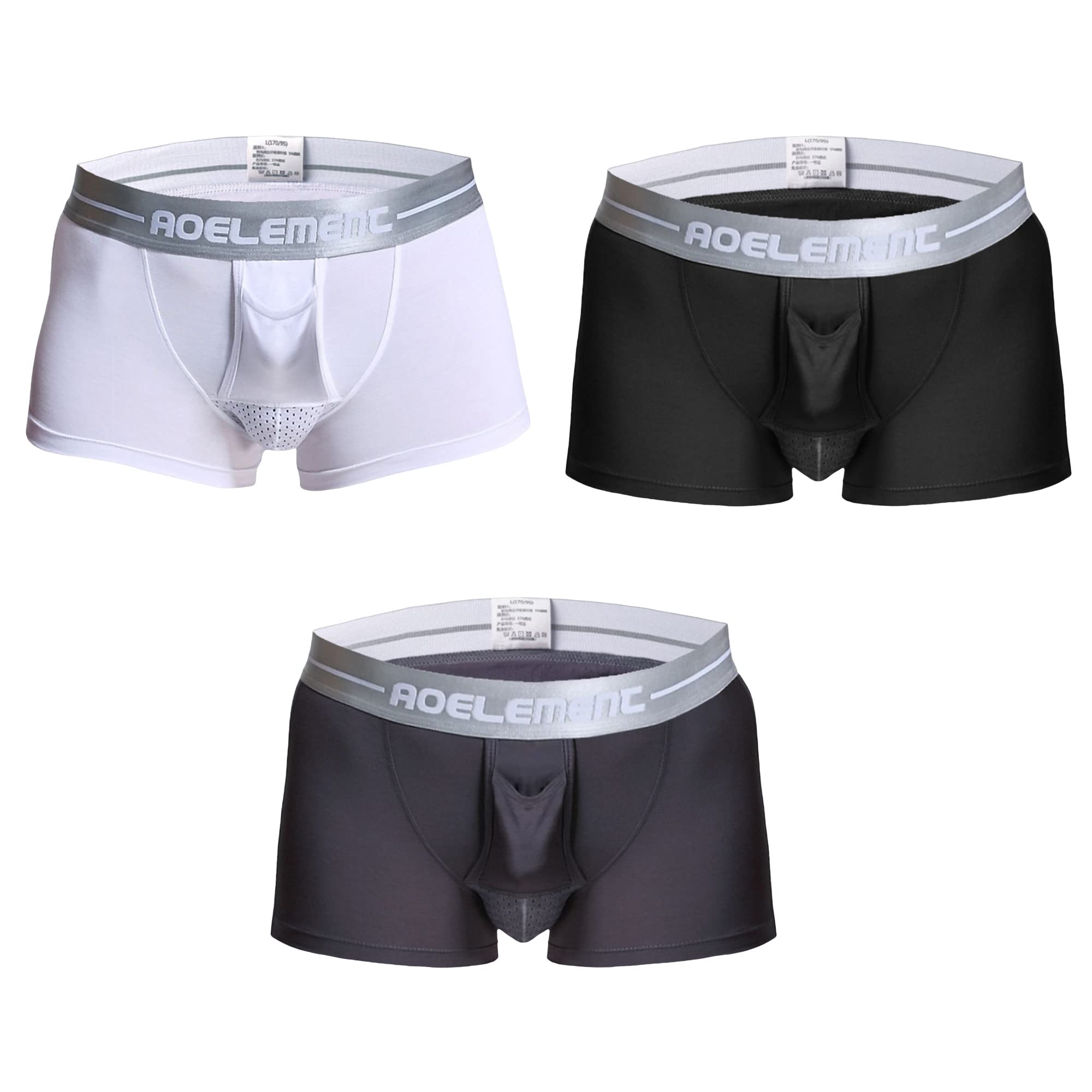 BaronHong Men's Dual Pouch Modal Boxer Briefs - Comfortable Underwear for Plus Size - Perfect for Everyday Wear, Workout & Lounge