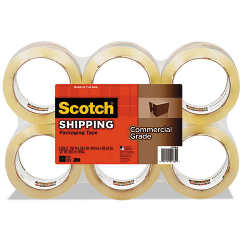 Heavy Duty Commercial Grade Packaging Tape - 3 Inch Core, 1.88 Inch x 164 Feet, Clear Shipping Tape for Boxes, Moving, Storage & Sealing Packages
