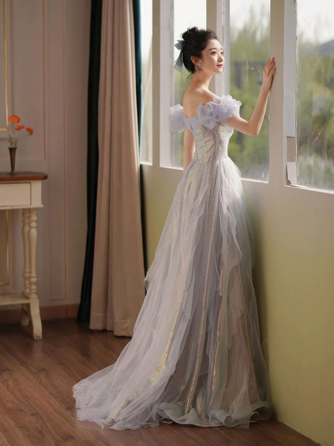 Lilac Off Shoulder Prom Dress - Sweet Fairy Party Gown for Women | Elegant Evening Gala, Homecoming Dance, Wedding Guest Outfit