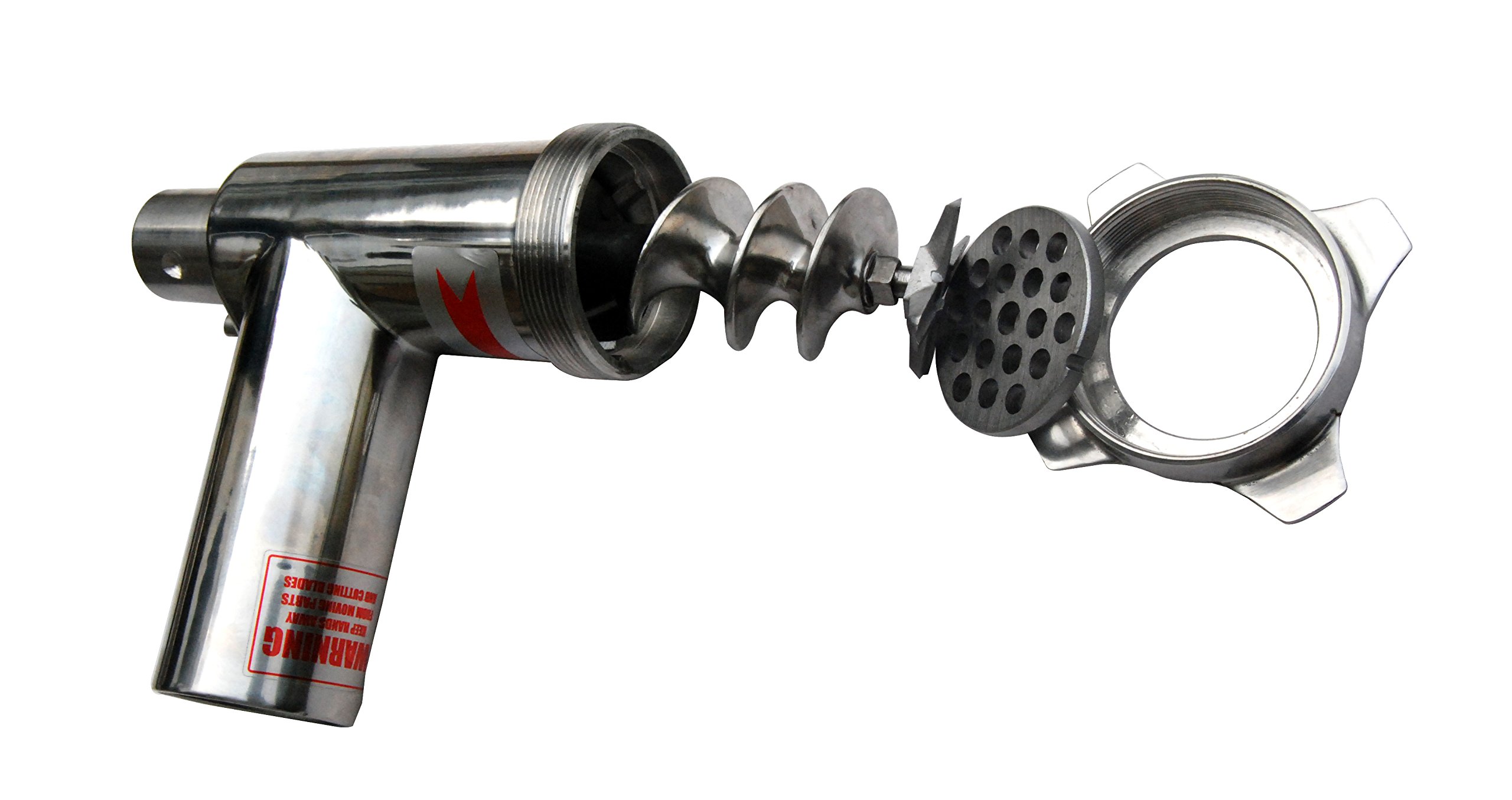 TC Series 8# Commercial Stainless Steel Grinder Head (TC8-head) - Heavy Duty Meat Grinder Attachment for Restaurants, Butcher Shops & Home Kitchens