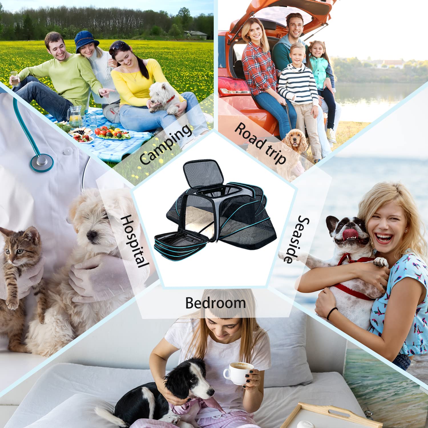TSA Approved Expandable Pet Carrier for Cats & Dogs - Travel & Home Use