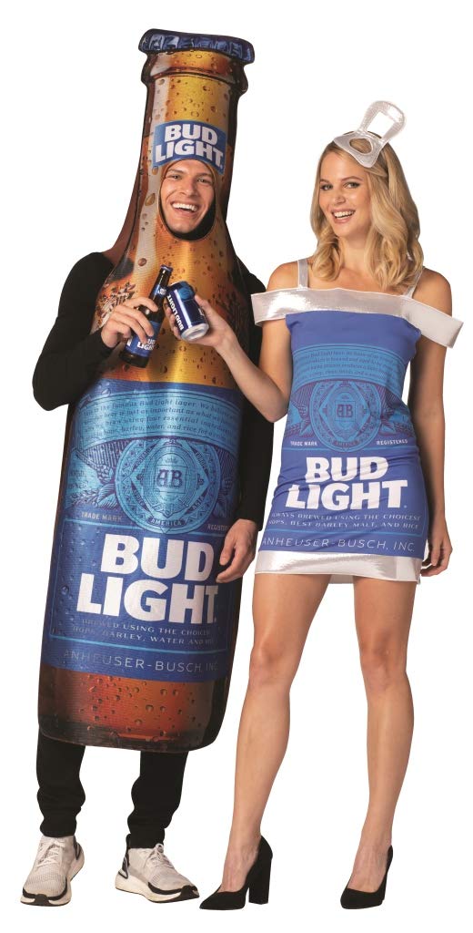 Bud Light Beer Can Adult Costume - Funny Beer Halloween Costume for Men & Women - Perfect for Halloween Parties, Themed Events & Cosplay