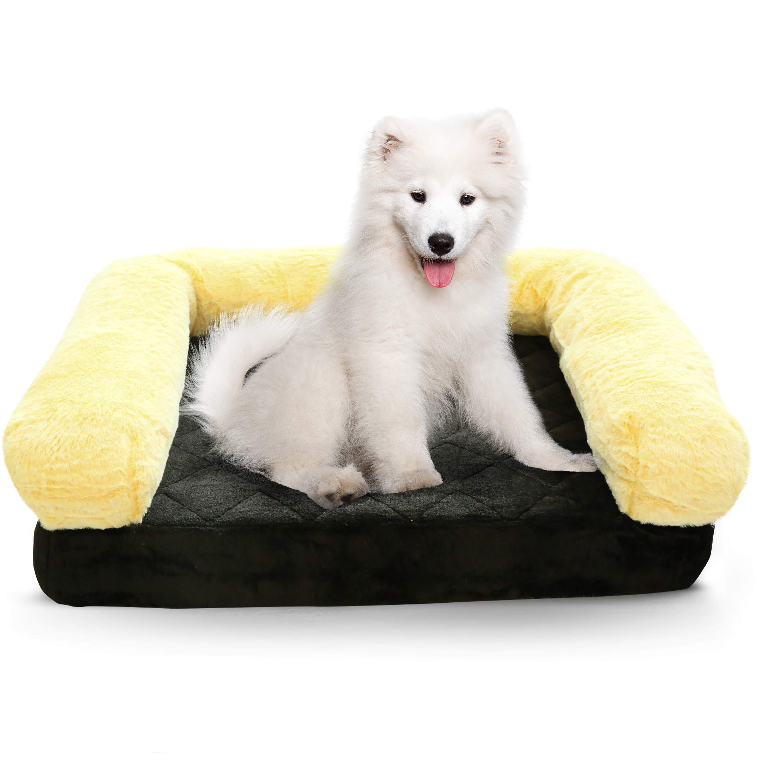 **Orthopedic Memory Foam Dog Bed - Waterproof & Machine Washable Cover - Durable & Plush Pet Sofa Bed for Large & Small Dogs - Perfect for Home, Crate & Travel Use**