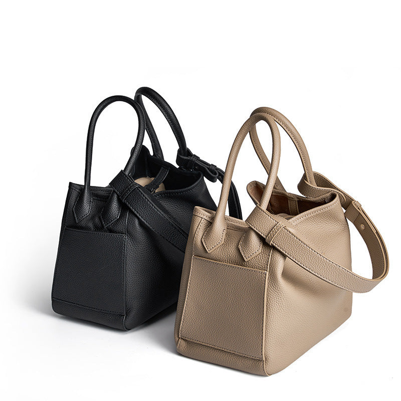 Genuine Leather Vegetable Basket Bag - Stylish Shoulder Bag & Crossbody Tote for Women | Perfect for Grocery Shopping, Farmers Market & Everyday Use