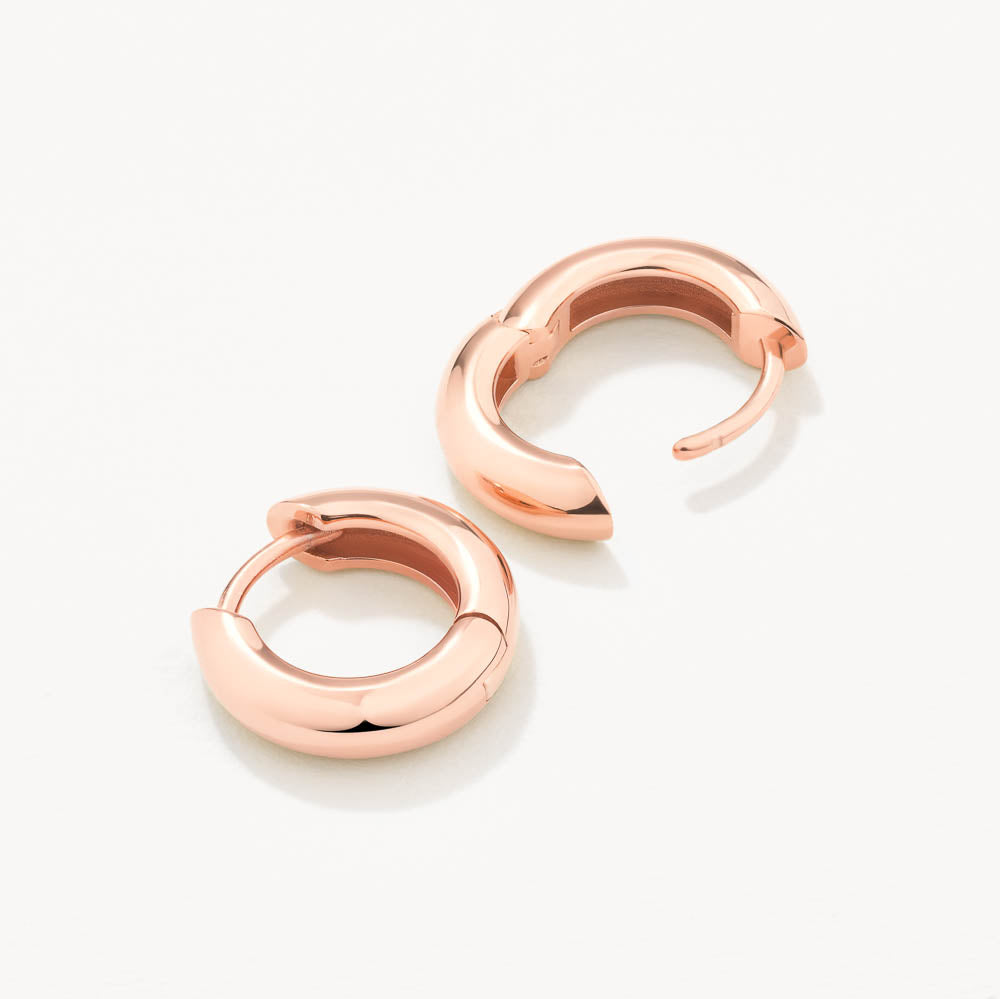 Rose Gold Mini Curve Hoop Earrings - Dainty & Elegant Jewelry for Women - Perfect for Everyday Wear, Date Nights & Special Occasions