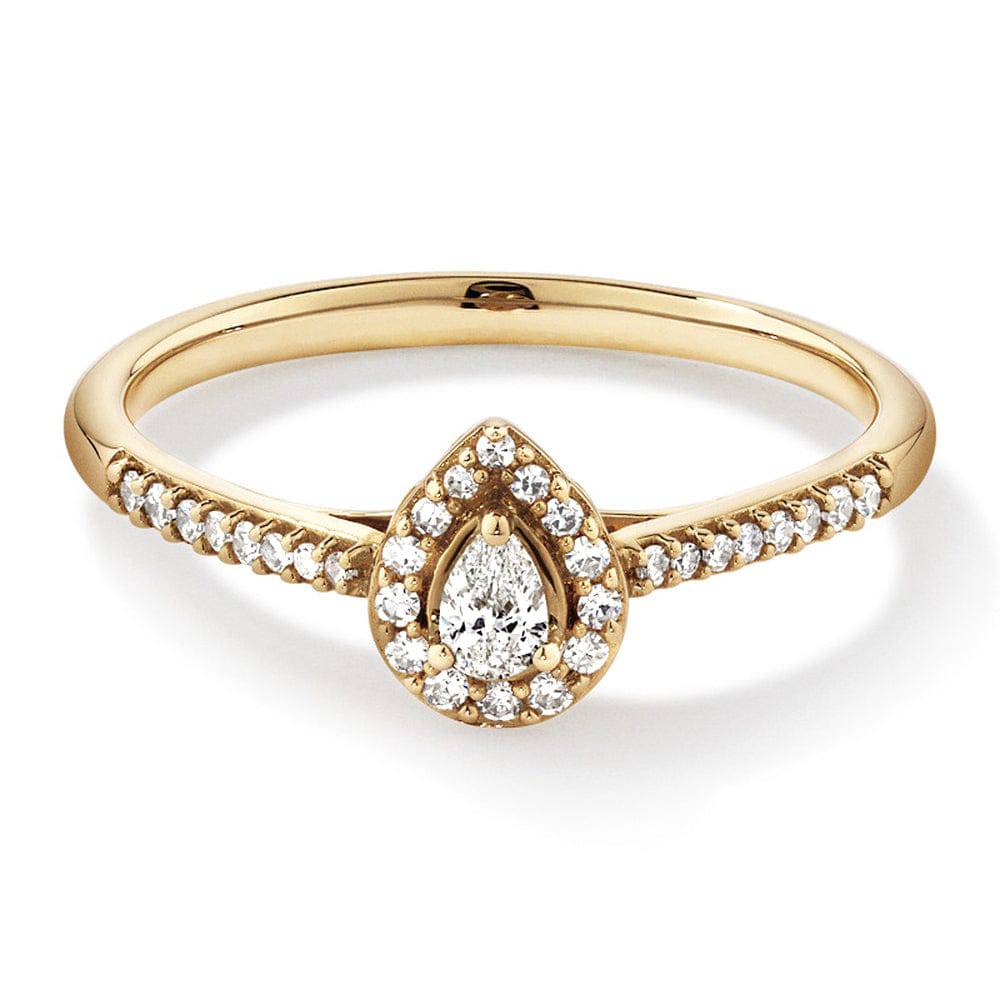 Lab Grown Pear Shaped Diamond Promise Ring - Elegant & Ethical Engagement Jewelry for Women - Perfect for Anniversaries, Proposals & Special Occasions