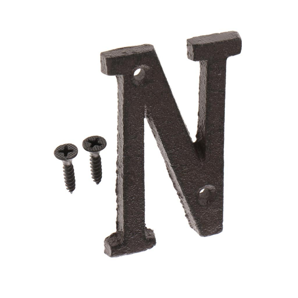 Large Brown Cast Iron House Numbers - Non-Fire Metal Letters for Home Address Signage | Perfect for Front Door, Mailbox, and Garden Decor