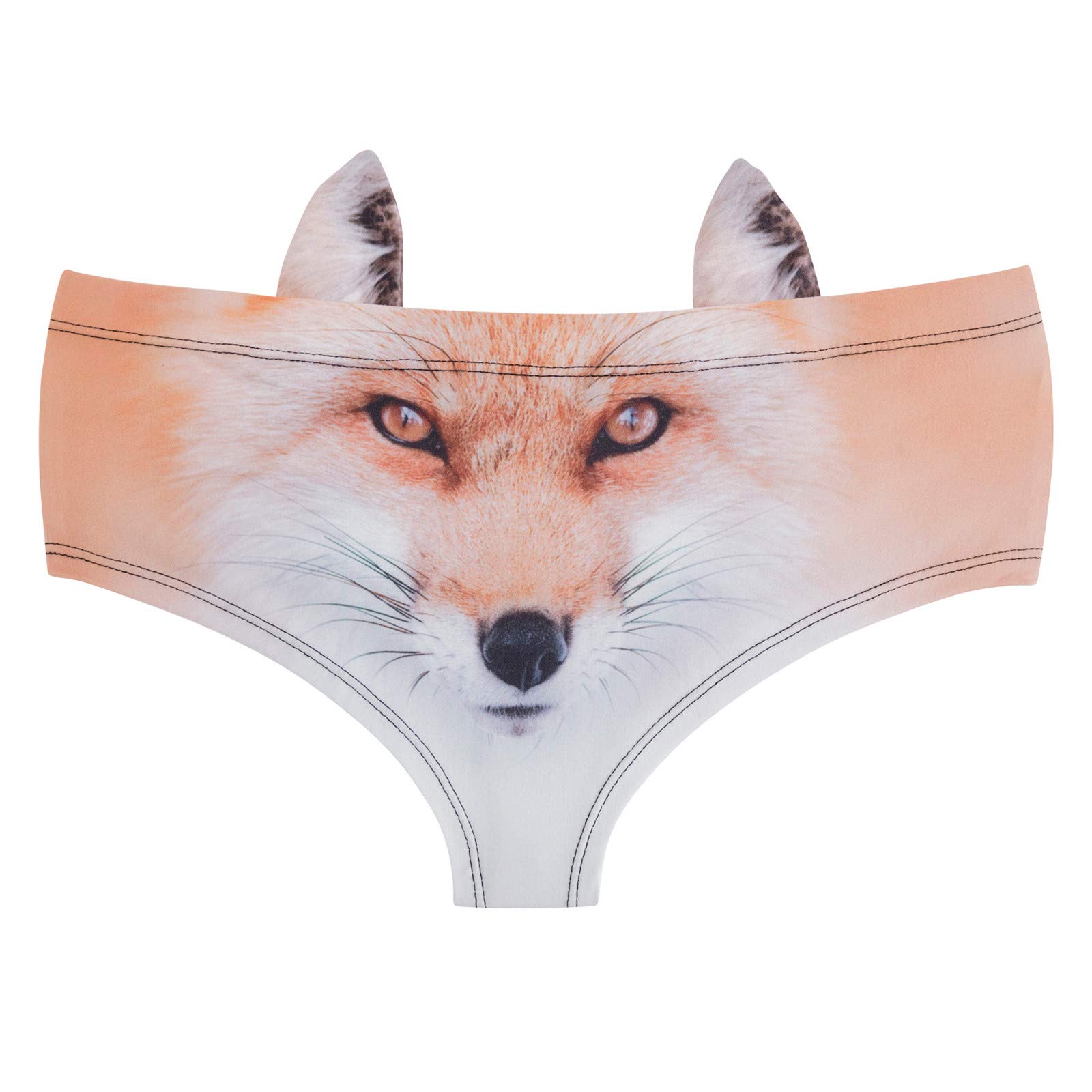 Sexy Animal Print Lingerie for Women - Exotic Asian Style Hipster Panties with Ear Design for Date Night & Boudoir Photography