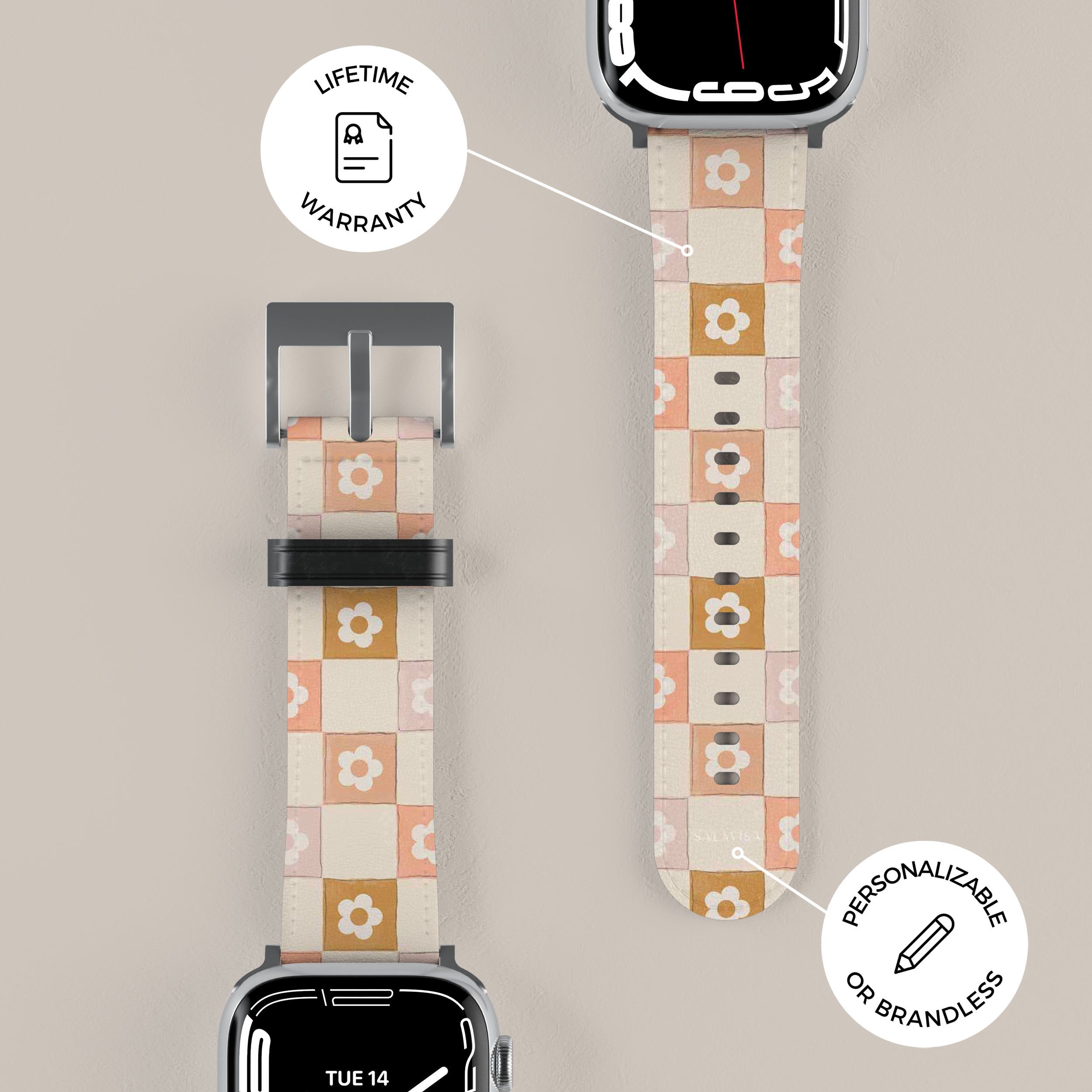 Luxury Beige Apple Watch Band - Soft Silicone Strap for Women & Men, Compatible with All Apple Watch Models - Perfect for Workouts, Office & Everyday Wear