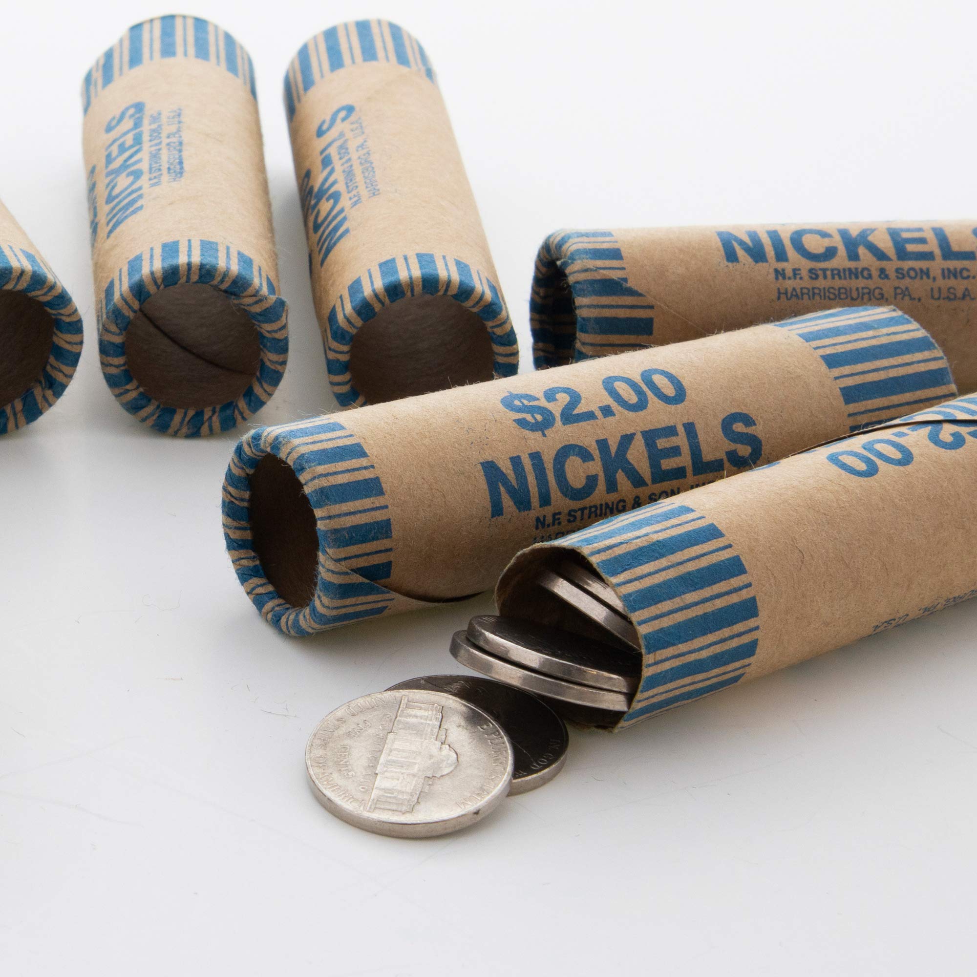 BAZIC 50-Pack Durable Preformed Coin Wrappers Rolls for Nickels - Made in USA, 36 Rolls per Pack | Perfect for Banks, Retail Stores & Home Coin Organizing