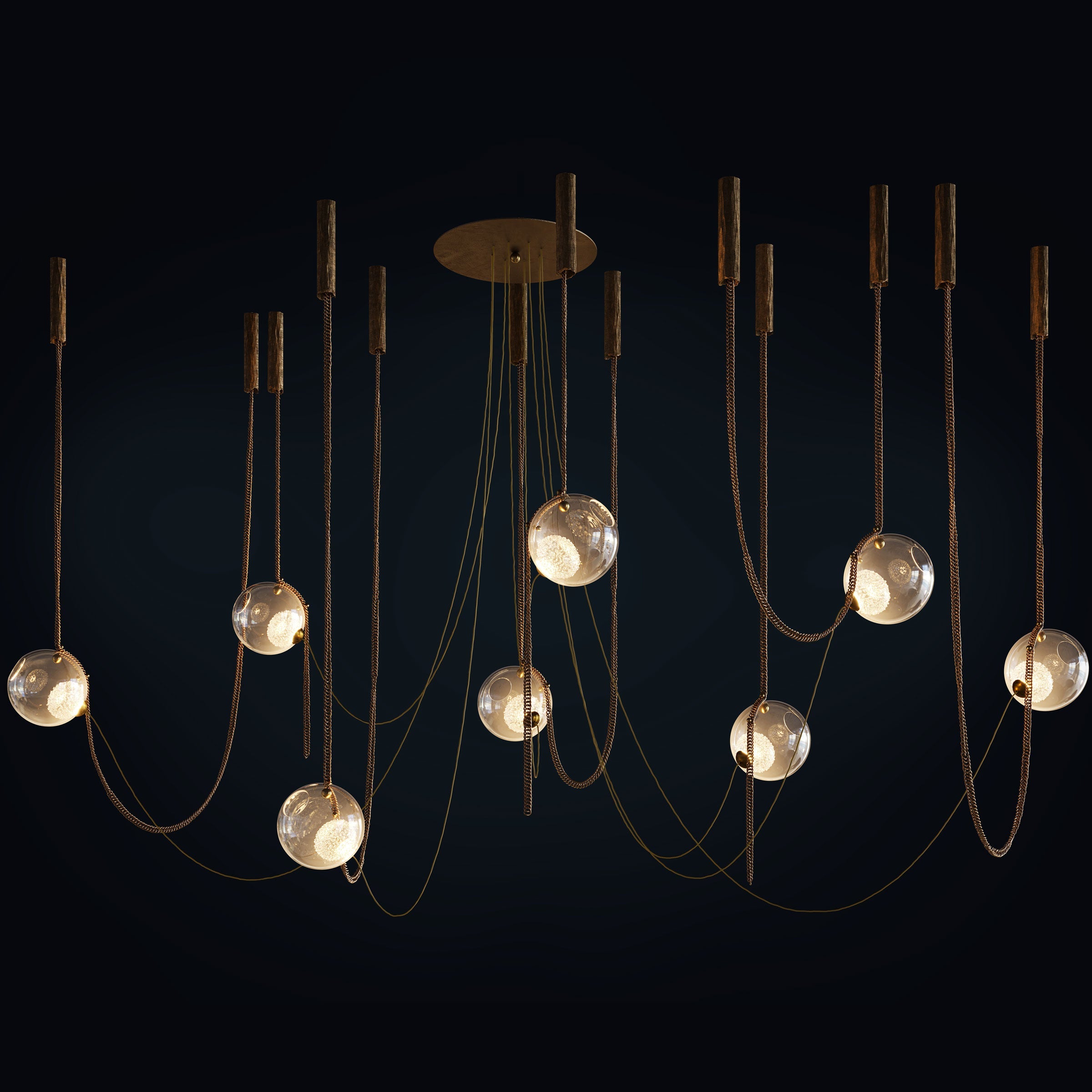 Abysse 08 Modern Crystal Chandelier - Elegant Ceiling Light Fixture for Dining Room, Living Room & Bedroom Decor