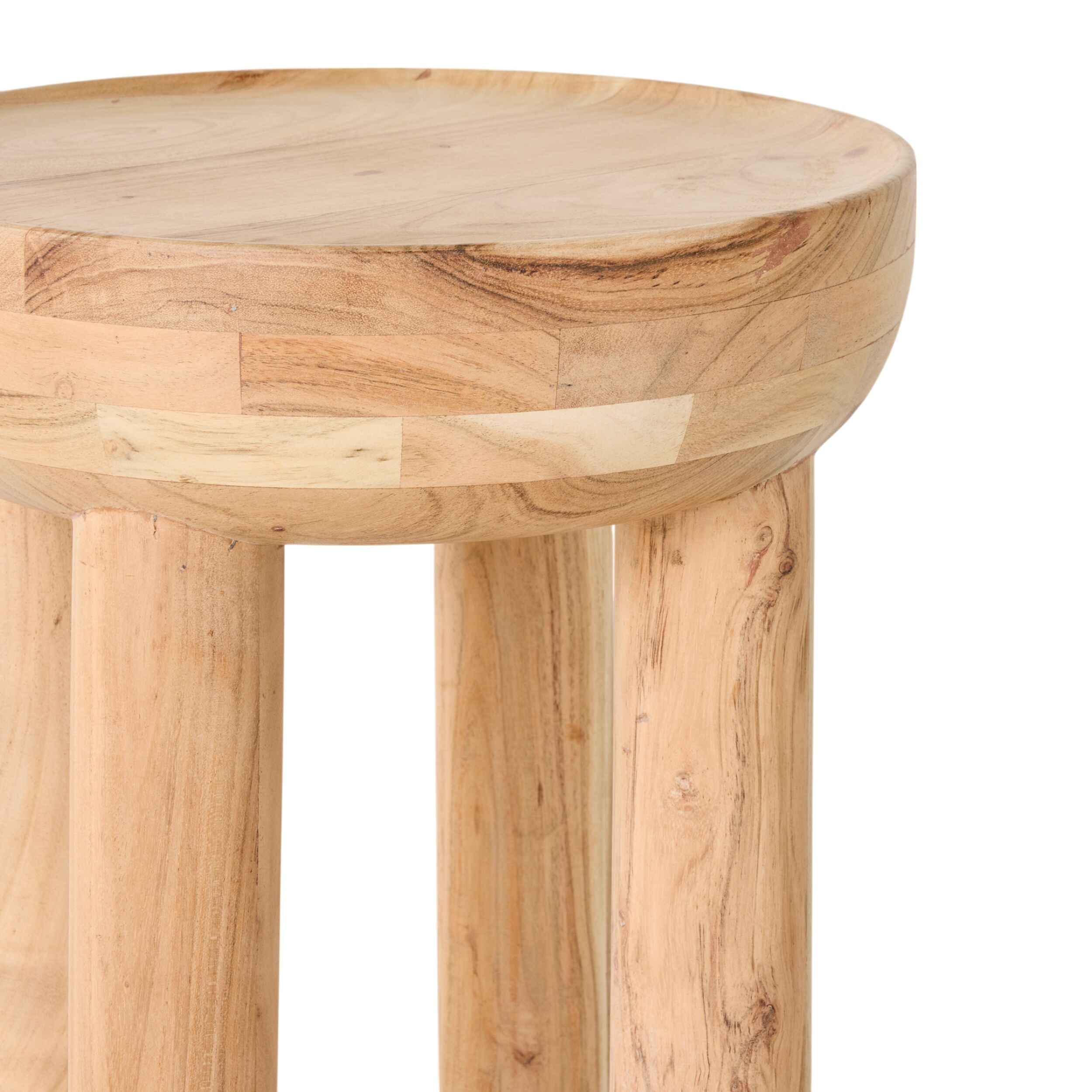 Amara Modern Cylinder Leg Side Table - Small End Table for Living Room, Bedroom, or Office - Nightstand with Sturdy Metal Base & Round Top