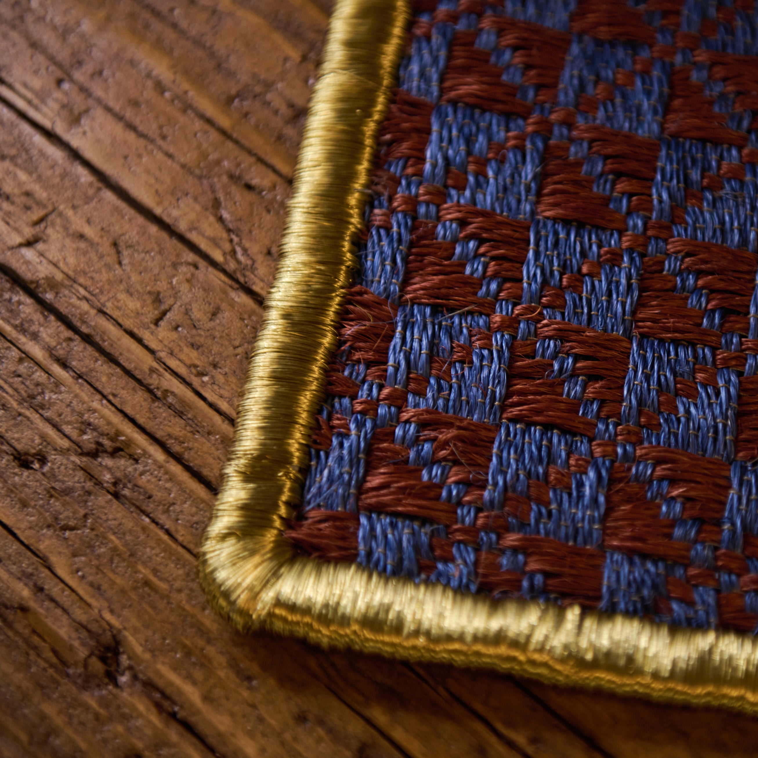 Elegant Brass Border Placemats Set of 2 - Premium Table Mats for Dining Room Decor & Dinner Parties