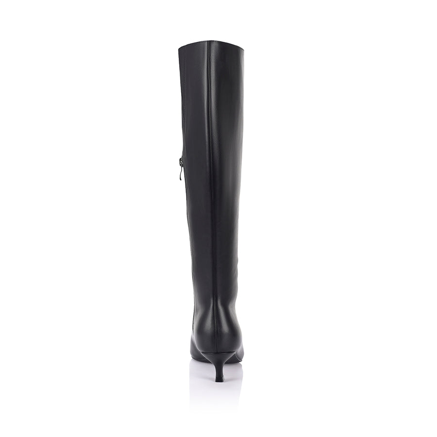 Lucila Women's Knee High Boots - Black Leather Fashion Boots for Winter, Fall & Dressy Outfits | Comfortable & Stylish for Work, Parties & Everyday Wear