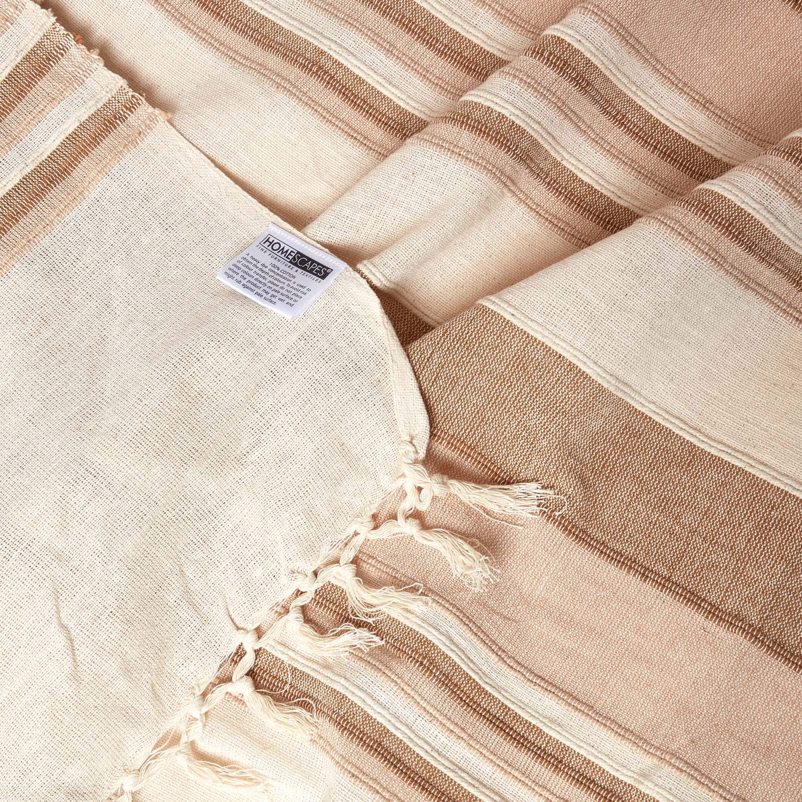 100% Cotton Morocco Ribbed Stripe Throw Blanket 100x140 Inches - Soft Beige Sofa Cover & King Size Bedspread - Machine Washable for Easy Care - Perfect for Living Room Decor, Bedroom Coziness & Gift Giving