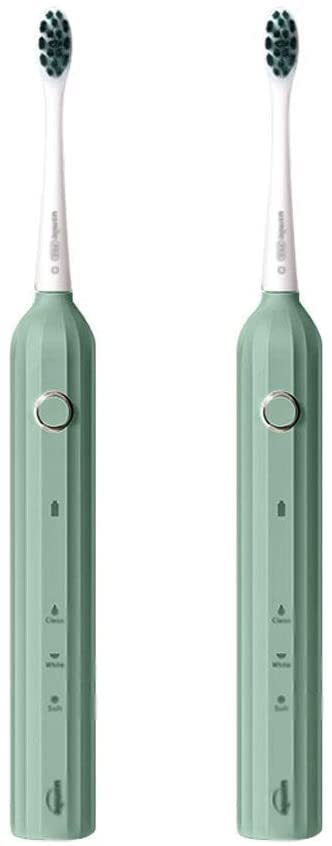 DXFWZQ Electric Toothbrush with Built-in Timer, IPX7 Waterproof, 3 Brushing Modes for Adults & Kids - Teeth Whitening, Gum Care - Perfect for Home & Travel (Green)