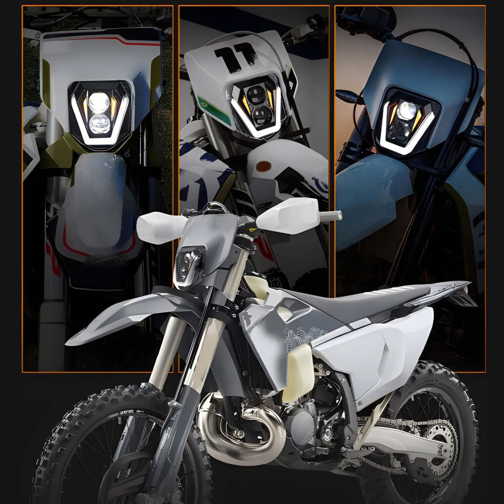 HUSQVARNA 300TE Motorcycle LED Headlight Assembly with Amber DRL - High Visibility Replacement for Off-Road & Night Riding
