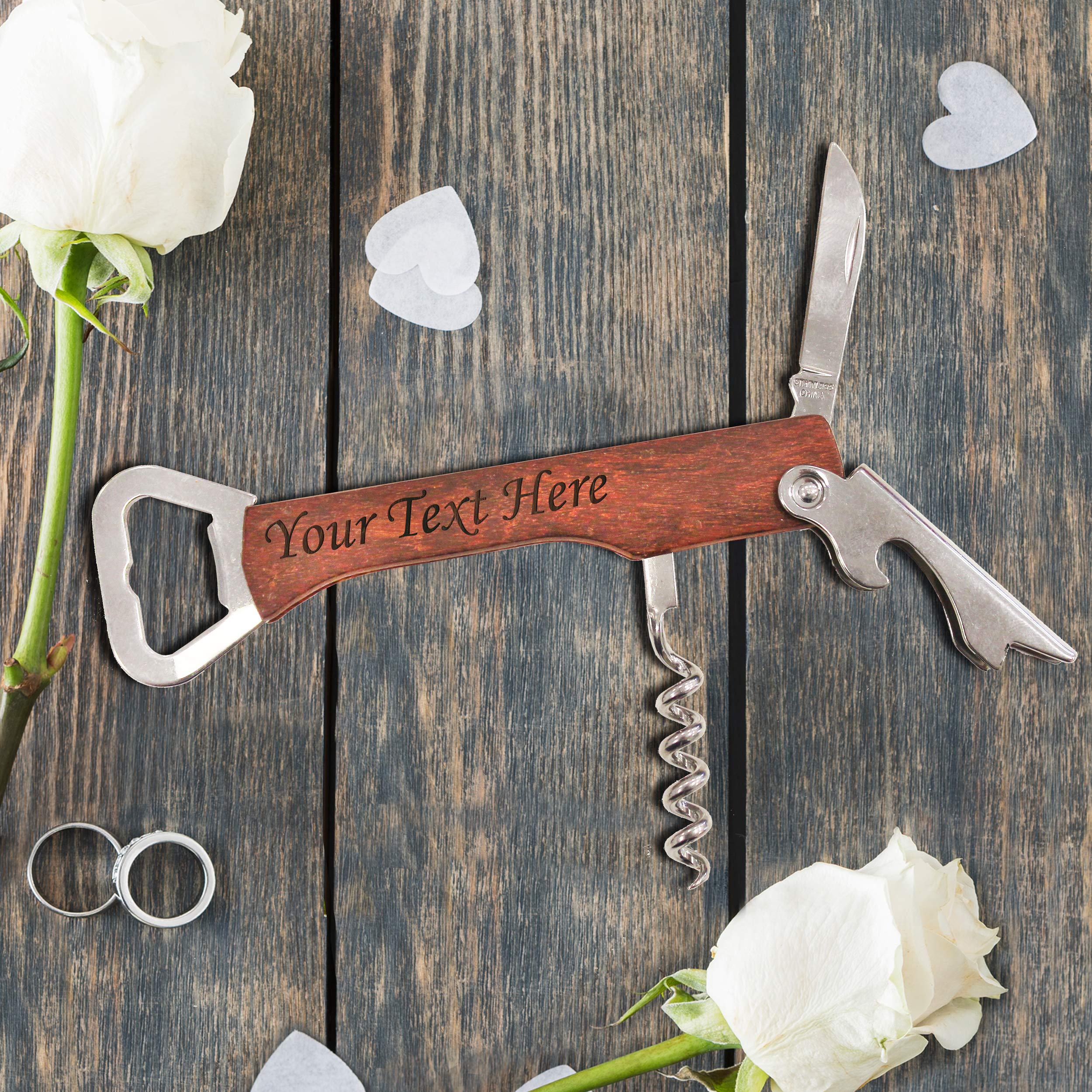 Personalized Engraved Corkscrew Wedding Favors - Custom Wine & Beer Bottle Opener Set for Bridal Showers, Receptions, Parties (25 Pack) - Perfect for Anniversary Gifts, Wine Lover Presents & Special Occasions