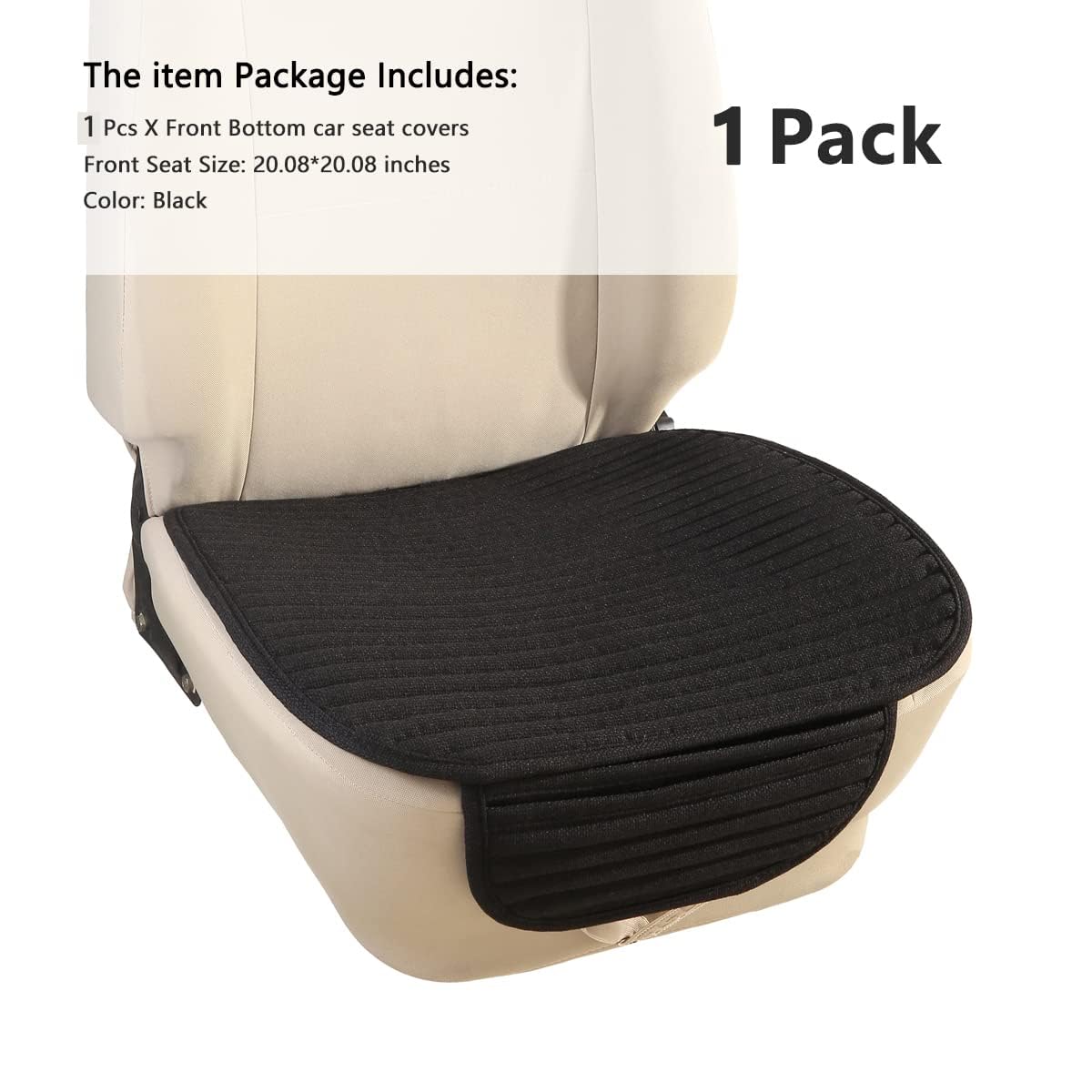 Premium Black Car Seat Covers with Buckwheat Hulls - Universal Fit for Sedan, SUV, Van & MPV Vehicles - Breathable Truck Seat Cushion & Bottom Car Seat Pads - Ergonomic Support for Long Drives & Commuting