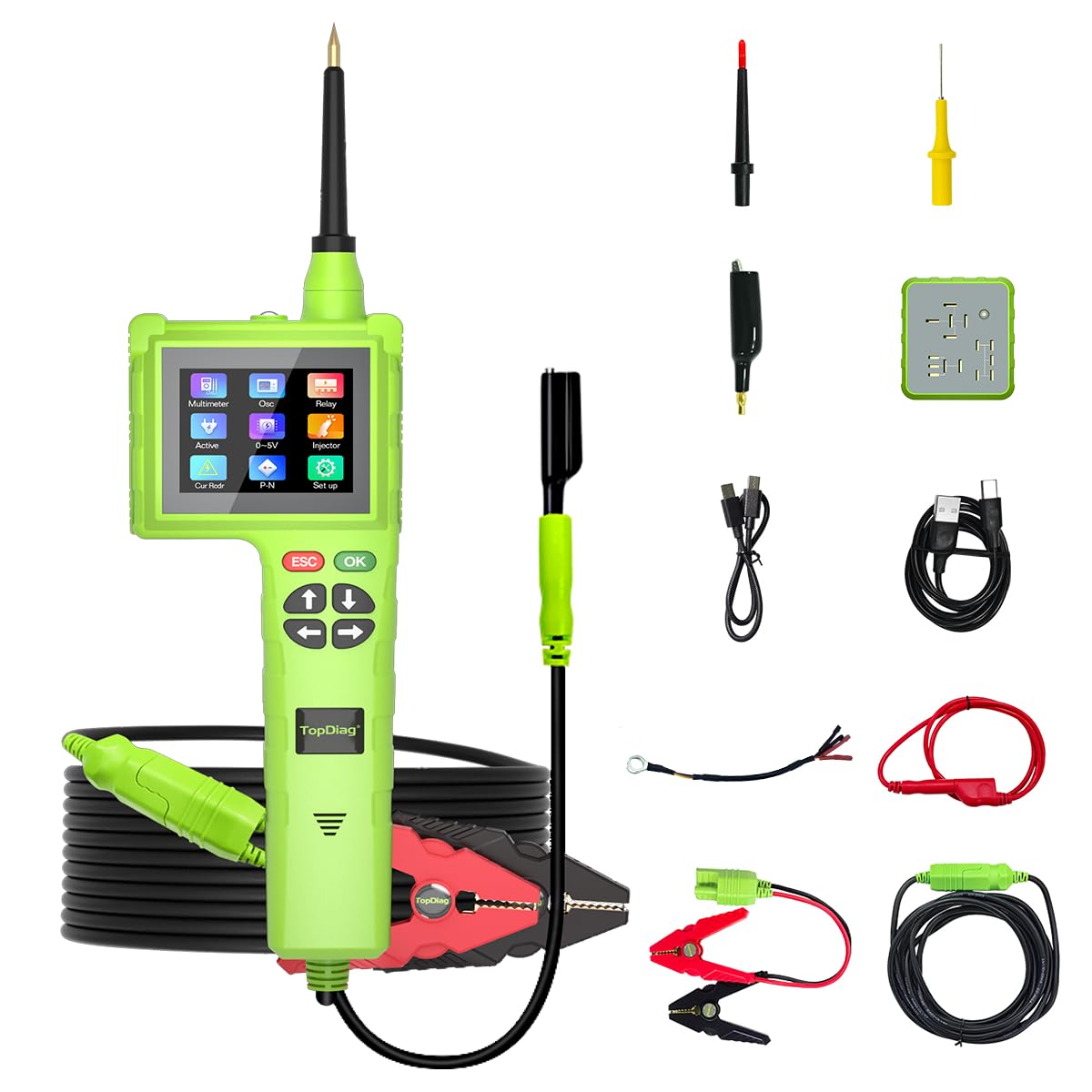 P200 Pro Power Circuit Probe Kit - 9V-48V Automotive Circuit Tester with Multimeter, Oscilloscope & Fuel Injector Tester for Car Electrical Diagnostics & Component Activation | Ideal for Mechanics & DIY Auto Repair