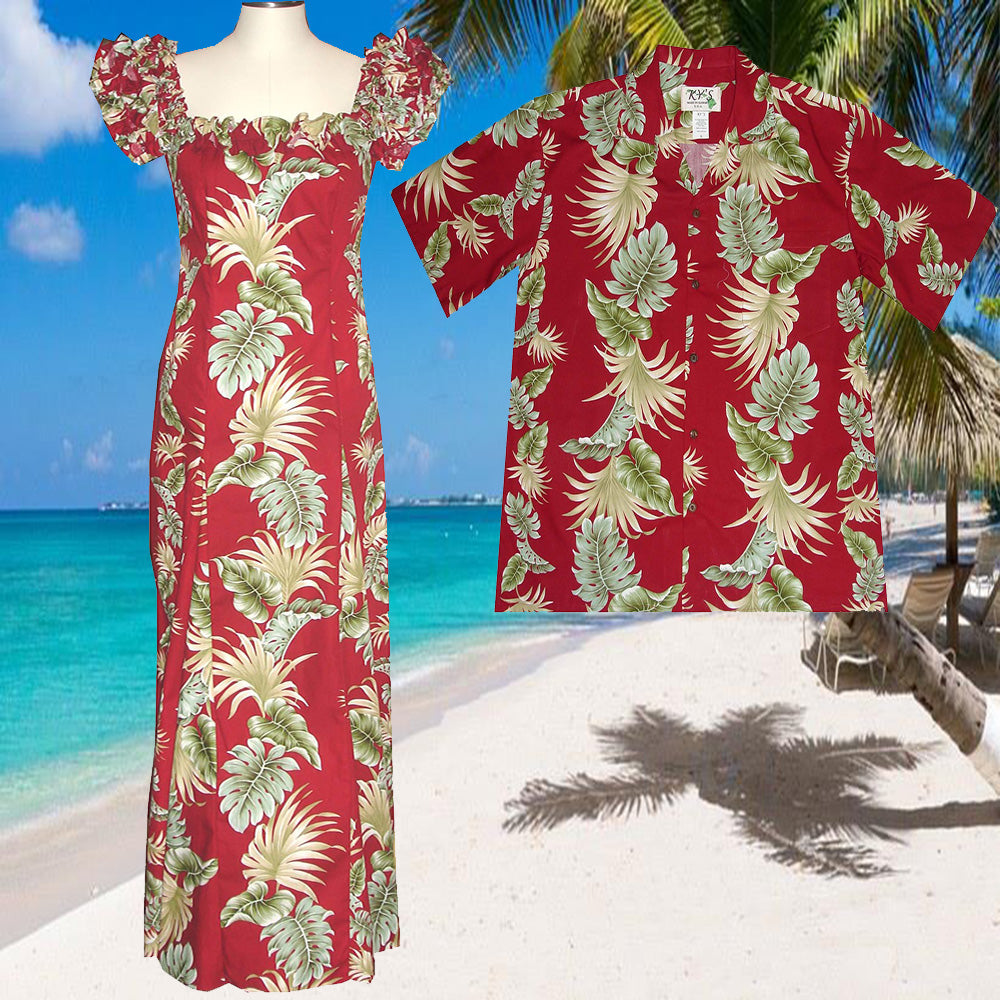 Hawaiian Long Muumuu Dress for Wedding – Matching Family Outfits – Perfect for Beach Ceremonies & Tropical Vacations