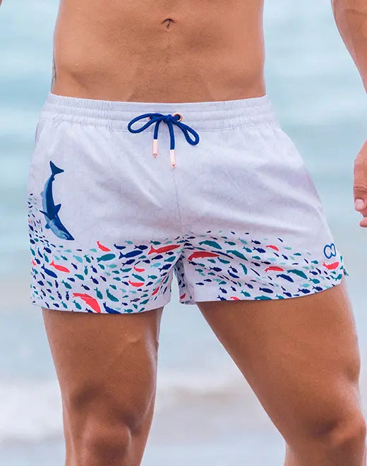 2Eros Seascape Swim Shorts for Men - Quick Dry Beach Swim Trunks with Pockets - Perfect for Swimming, Surfing & Summer Vacations