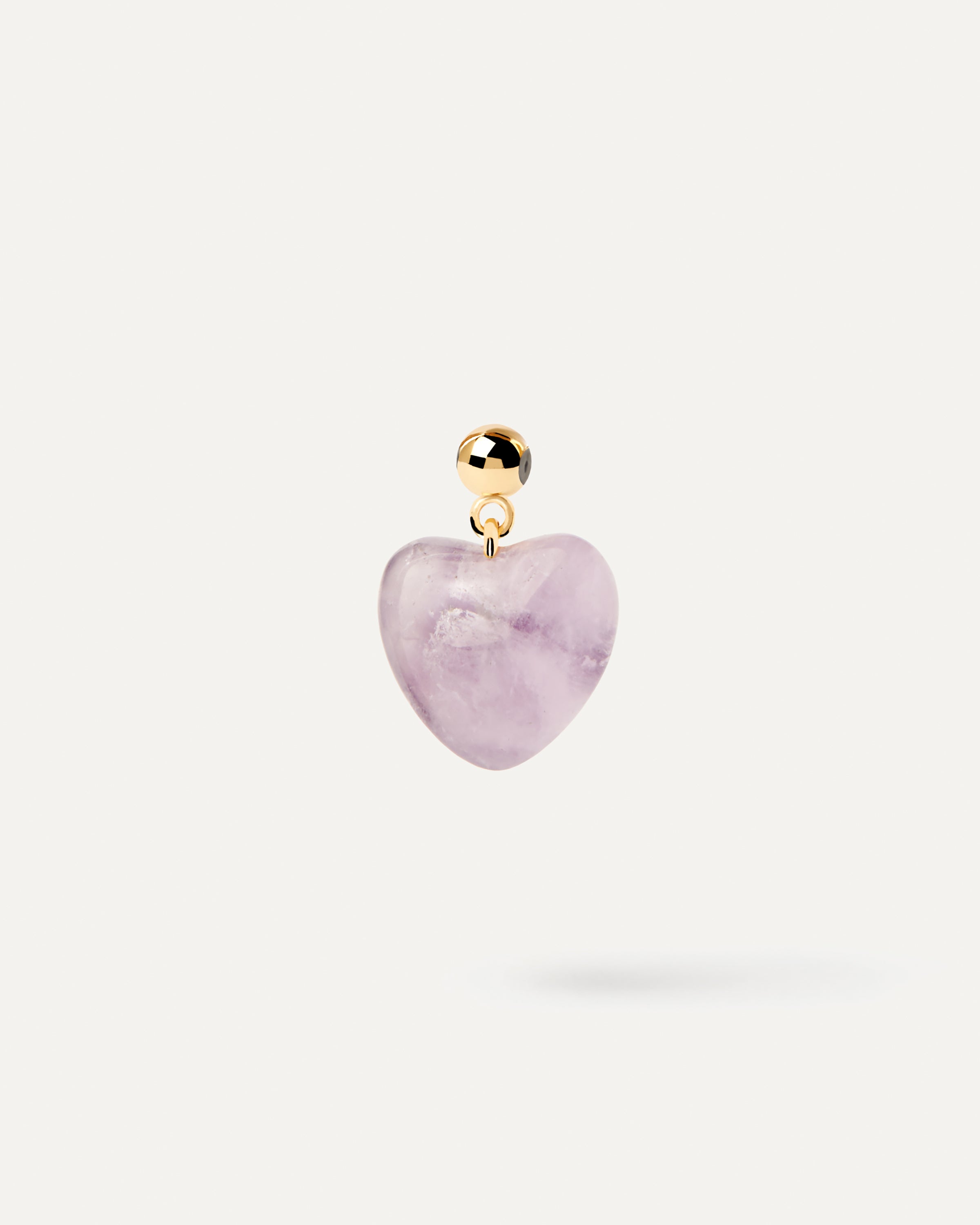 Natural Amethyst Heart Charm Pendant - Healing Crystal Jewelry for Women, Gifts for Her, Spiritual & Meditation Accessories
