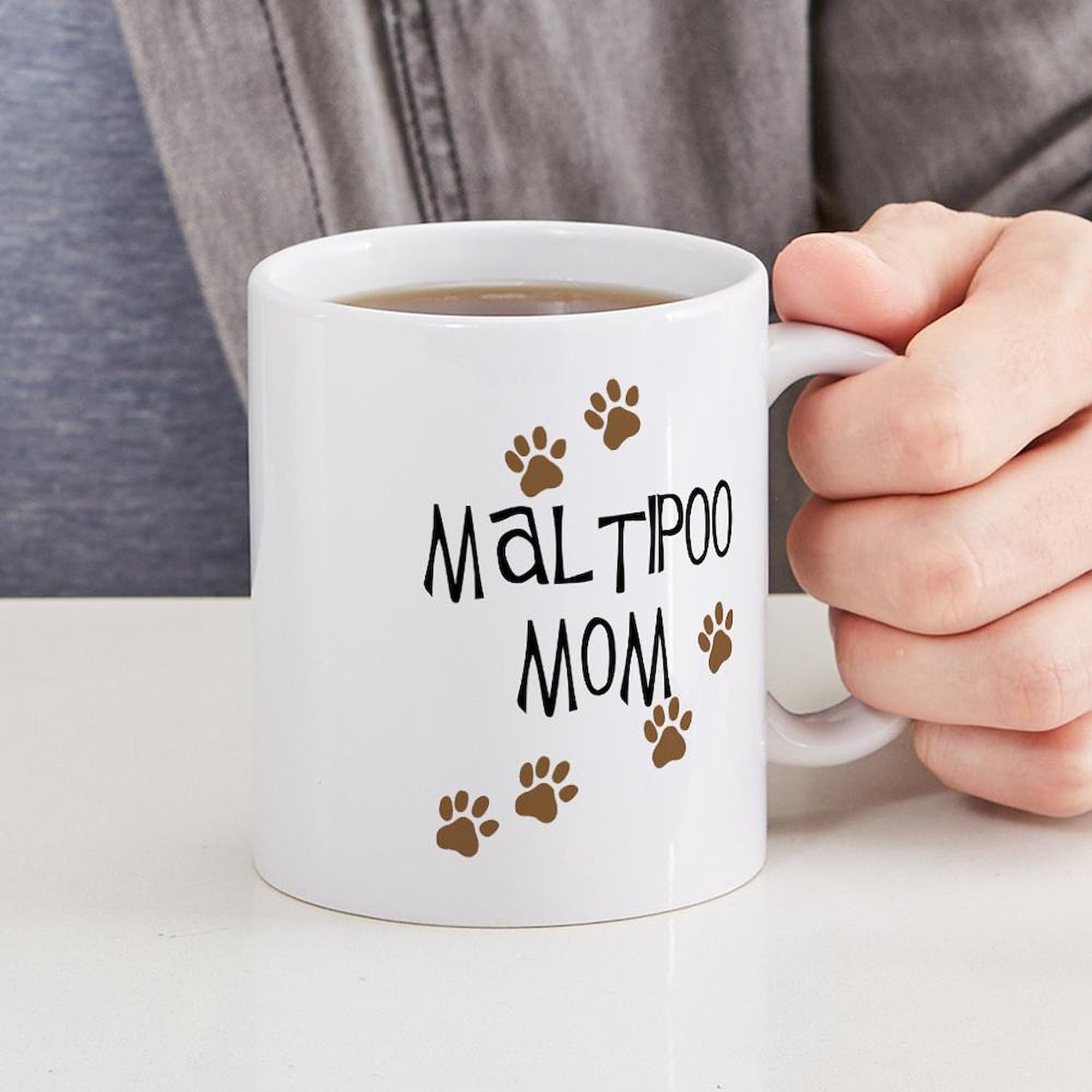 Maltipoo Mom Coffee Mug - 11 oz (325 ml) Ceramic Tea Cup for Dog Lovers - Perfect for Home, Office, or Gift Giving