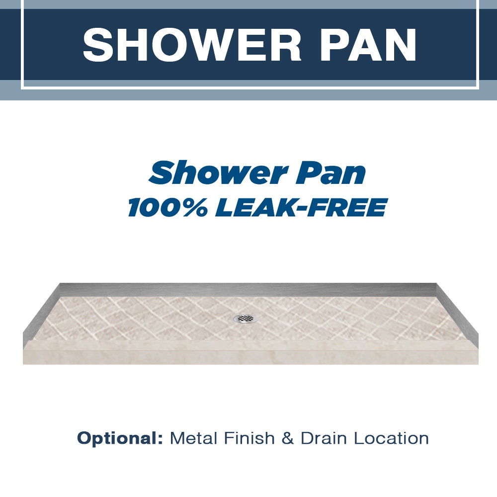 Freedom Rafe Marble Diamond Alcove Shower Enclosure Kit - Waterproof Bathroom Upgrade for Modern Homes, Spa-Like Shower Experience