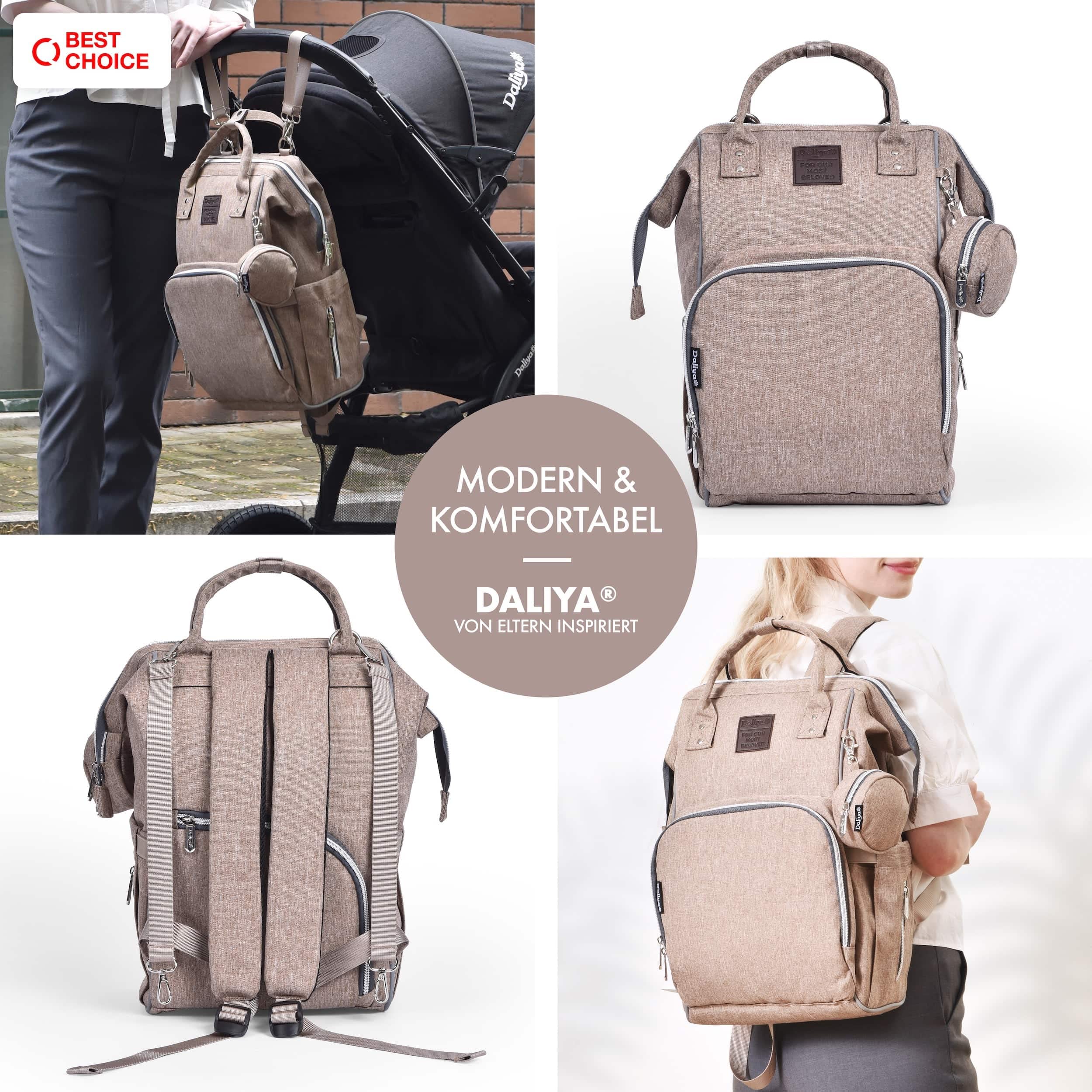 Daliya® PAKMI Diaper Backpack for Moms - Waterproof Baby Changing Bag with Insulated Bottle Pockets, Stroller Straps & Organizer - Large Capacity Travel Backpack for Parents (Beige) | Perfect for Daycare, Travel & On-the-Go Parenting