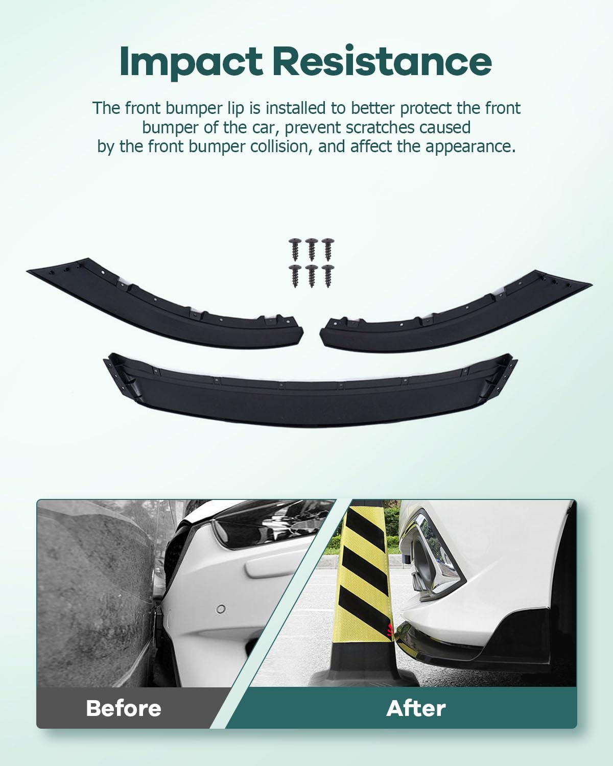 SCITOO RP Style Front Lip Spoiler for 2013-2014 Ford Mustang PP - Matte Black Front Bumper Lip | Aggressive Styling & Enhanced Aerodynamics for Street & Track Performance