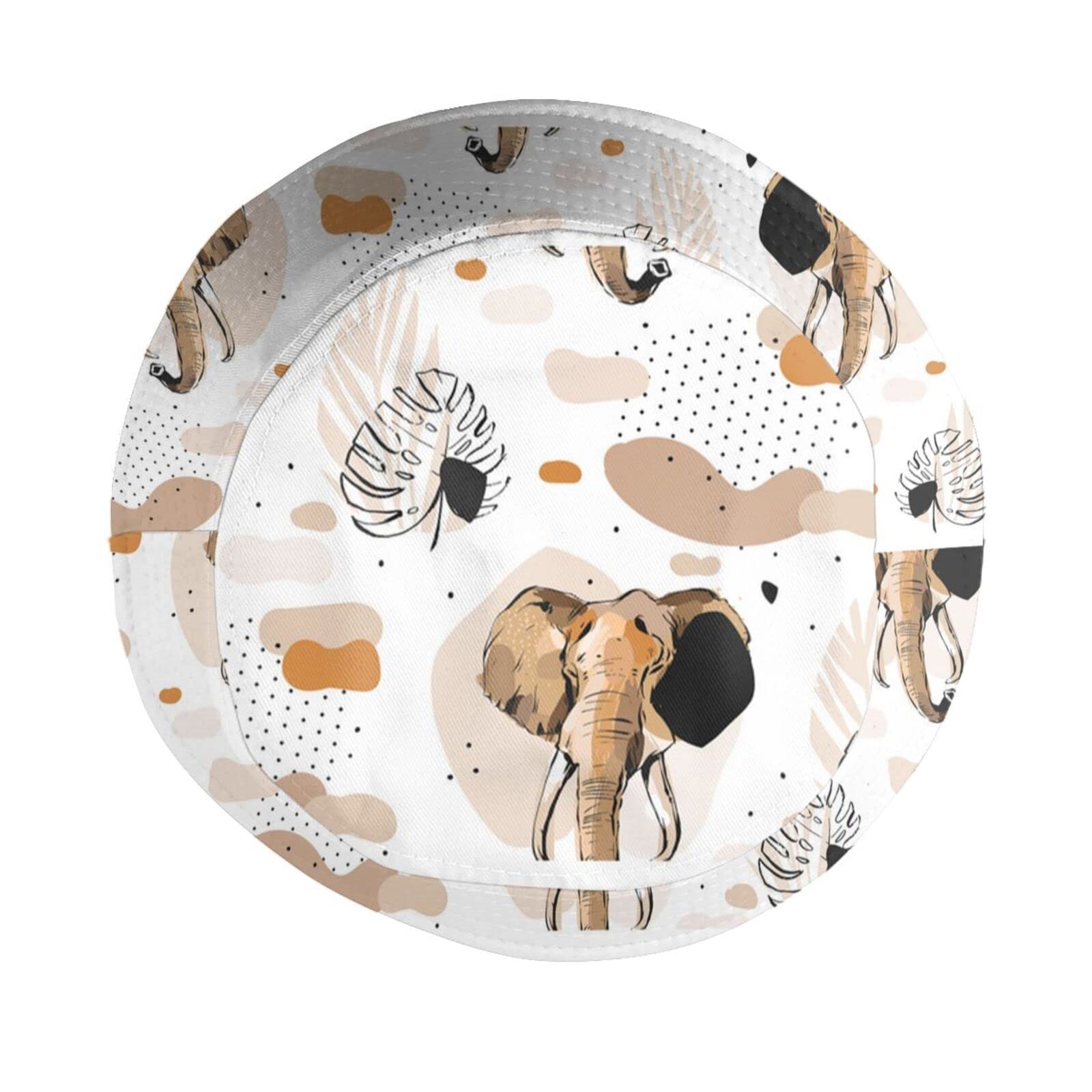 Stylish Ethnic Elephant Print Bucket Hat - Sun Protection Fisherman Hat for Women & Men - Perfect for Beach, Travel, and Outdoor Activities