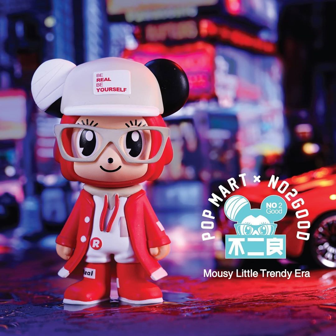 POP MART Mousy Little Trendy Era by No2Good Series - Cute Collectible Vinyl Figure for Home Decor, Office Display & Gift Giving