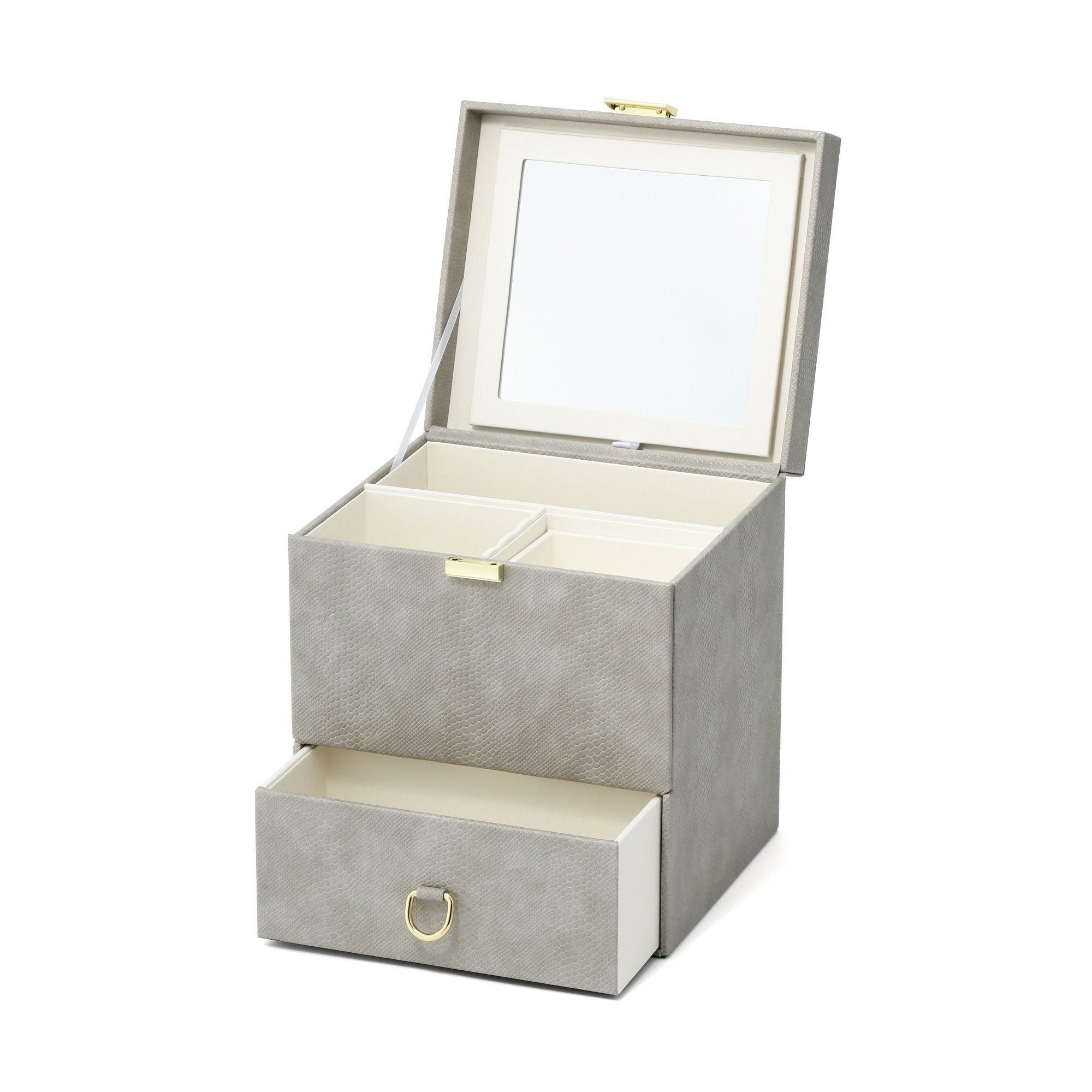 Flavia Cosmetic Organizer Box - Gray Makeup Storage Case for Vanity, Travel & Bathroom Organization