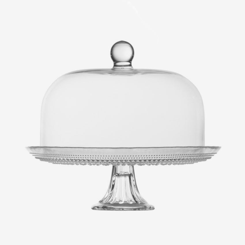Fortessa Jupiter Cake Stand with Dome - 12 Inch Elegant Glass Serving Stand for Cakes, Desserts & Pastries - Perfect for Weddings, Parties & Buffet Displays