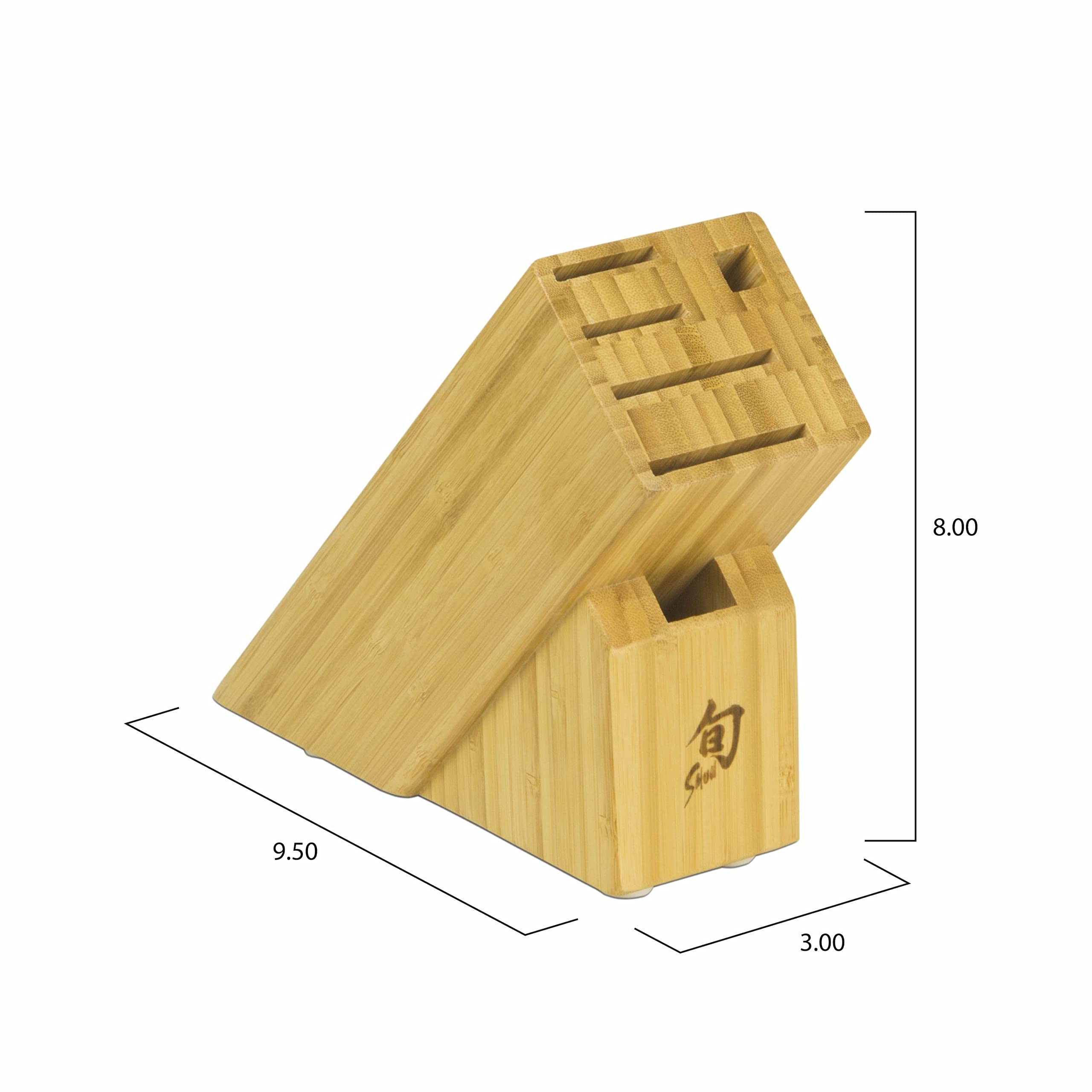 Shun Slimline Knife Block - 6 Slot Bamboo Knife Holder for Professional & Home Chefs | Premium Kitchen Storage for Knives | Perfect for Countertop Organization in Modern Kitchens