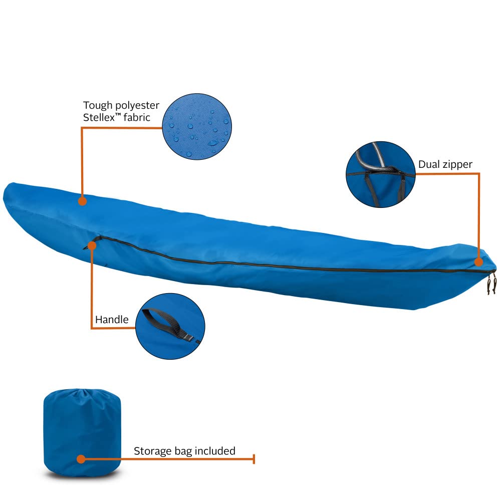 Classic Accessories Stellex Watercraft Cover for Canoes, Kayaks & Paddleboards up to 12'L (Model 1) - Durable Outdoor Protection for Boating & Storage
