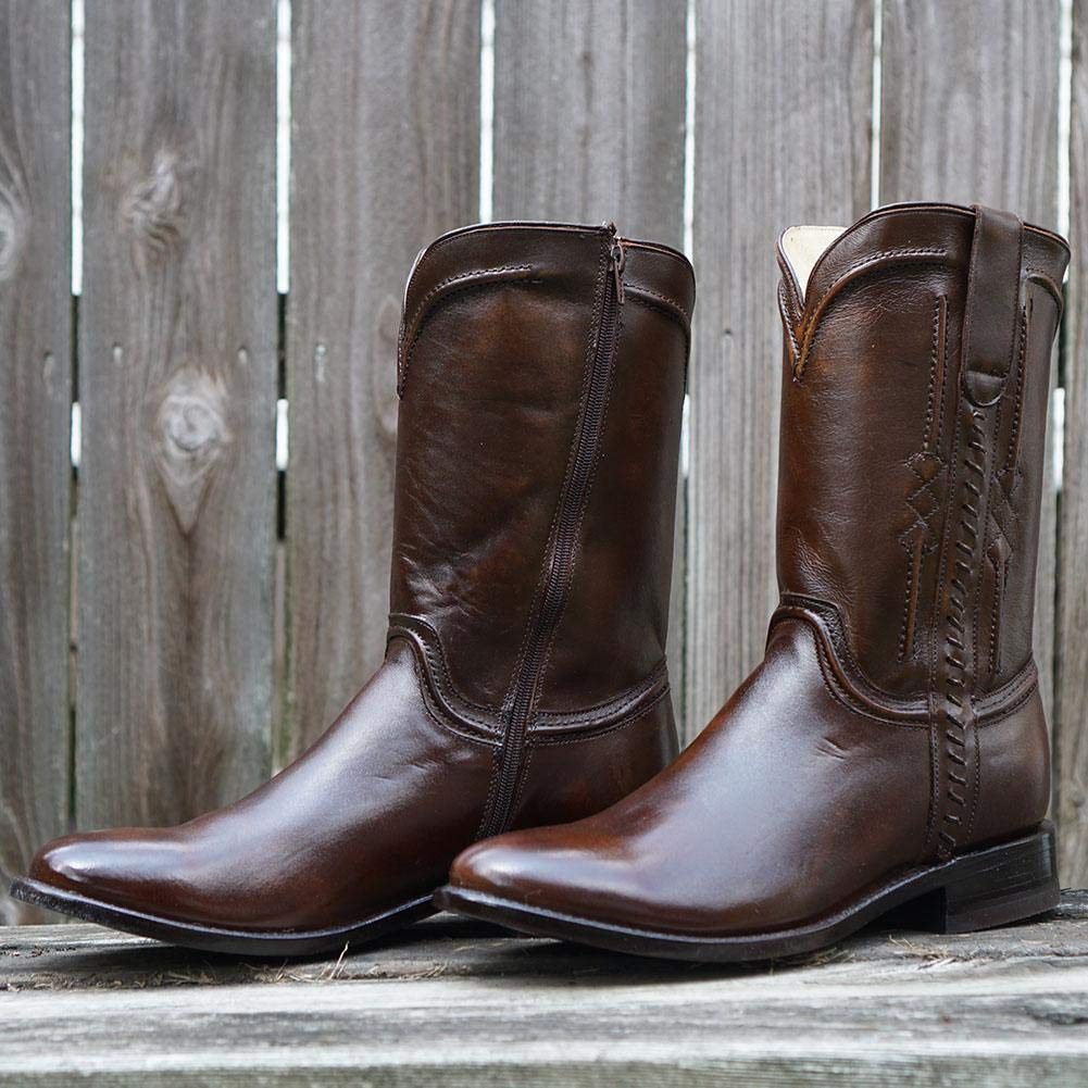 **Soto Boots Men's Roper Cowboy Boots - Genuine Leather Western Boots for Men (H4003) - Comfortable & Durable for Riding, Work & Casual Wear**