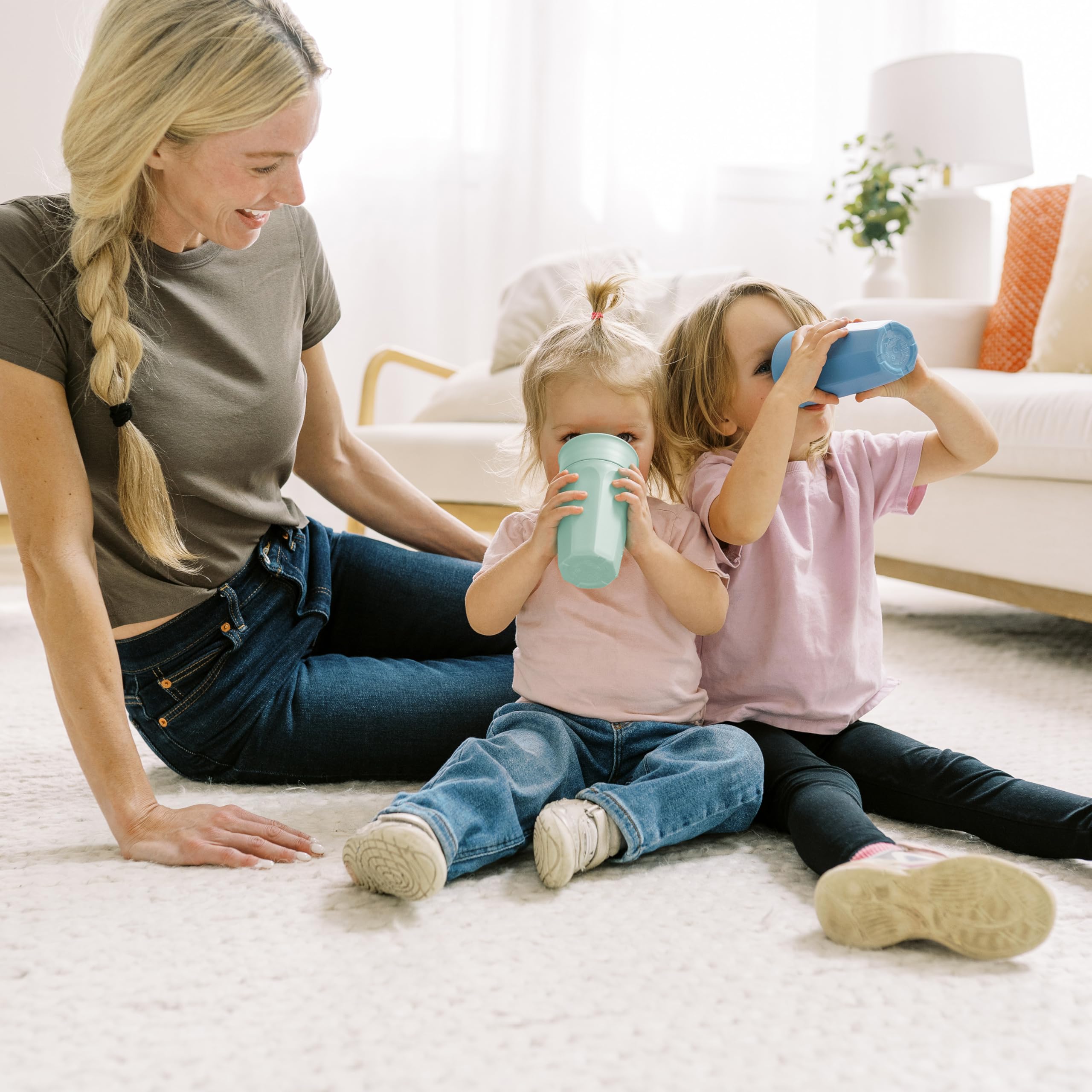 Dr. Brown's Milestones Cheers 360 Training Cup for Toddlers & Babies - Leak-Proof Sippy Cup, 10oz/300mL, Blue/Aqua, 2-Pack (Colors May Vary) - Perfect for On-the-Go, Daycare & Learning Independent Drinking Skills | BPA-Free Baby Cup for 9+ Months Old