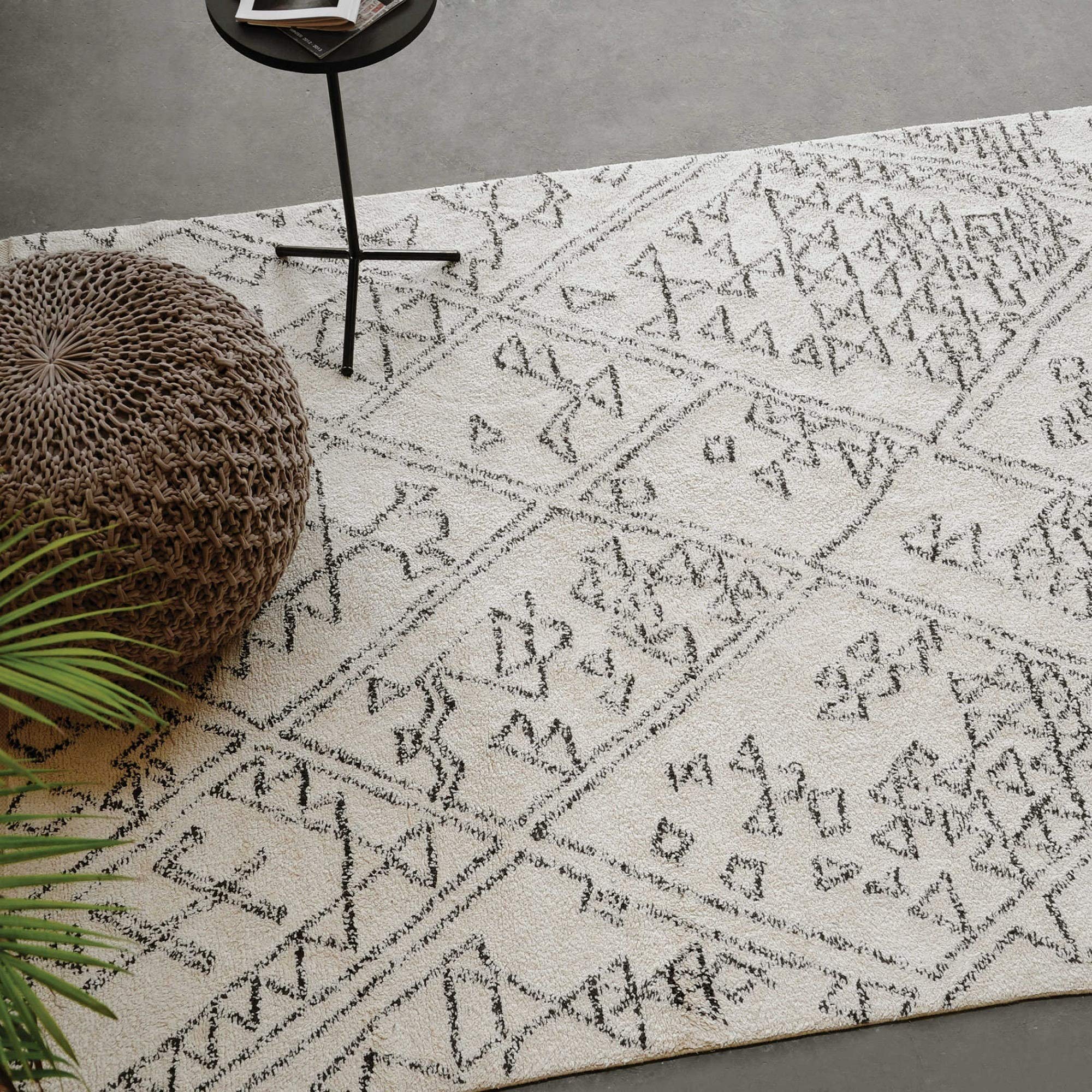 5' X 8' Hand Tufted Ivory Area Rug - Soft Modern Boho Rug for Living Room, Bedroom & Office Decor