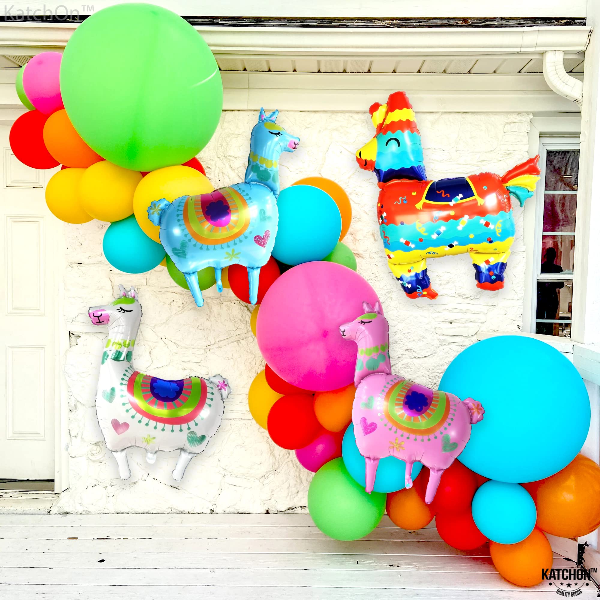 KatchOn 4-Pack Giant 39 Inch Llama Balloons for Birthday Party Decorations | Alpaca Foil Balloons for Fiesta Party Supplies | Perfect for Baby Showers, Gender Reveals & Graduation Celebrations