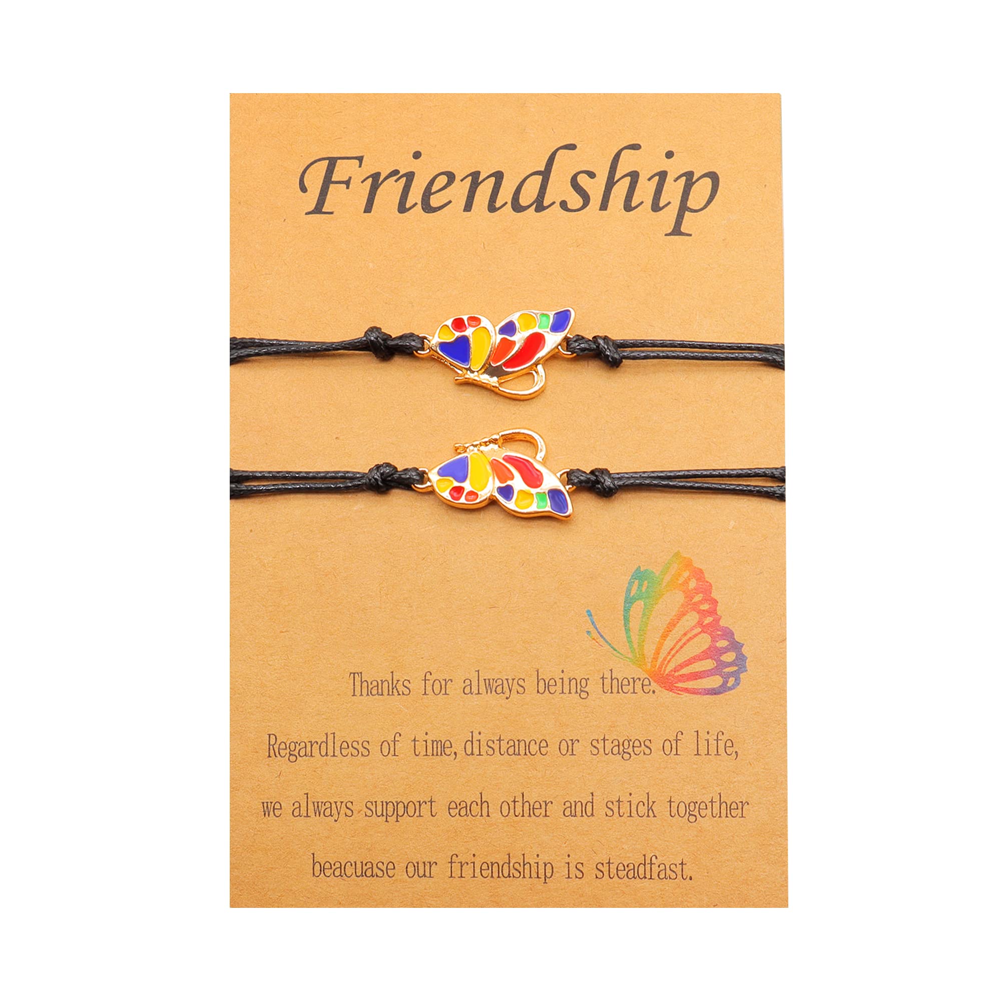 YOOESTORES82 Best Friends Butterfly Friendship Bracelets & Anklets - Long Distance BFF Matching Promise Bracelets for Women, Perfect Birthday Gifts for Besties, Ideal for Anniversaries, Graduations, and Special Occasions