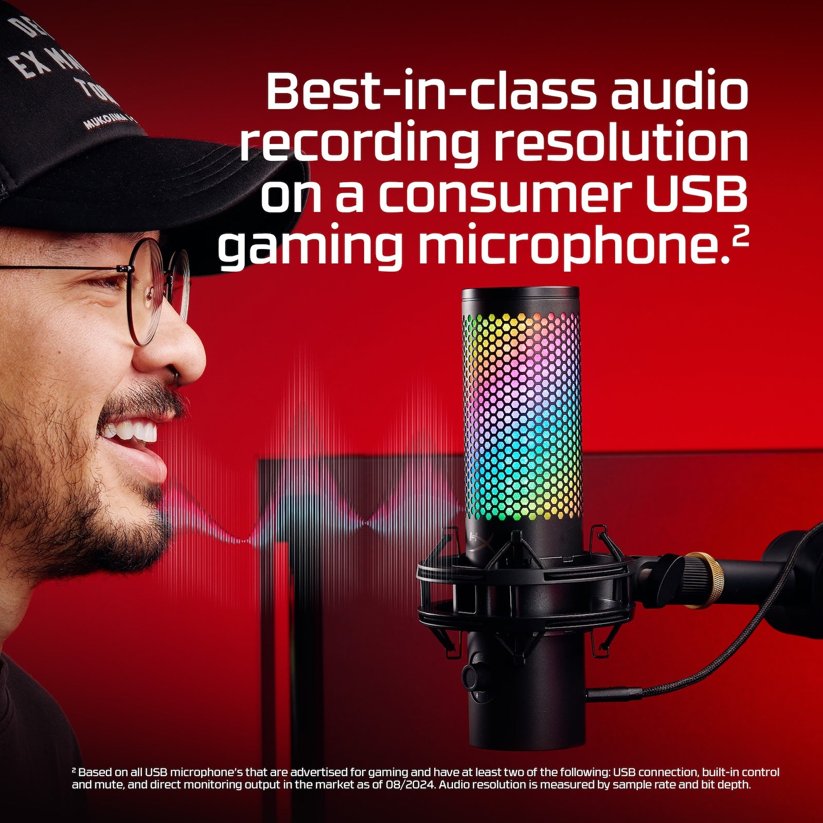 HyperX QuadCast S 2 USB Condenser Microphone - Professional Streaming & Gaming Mic with RGB Lighting for PC, PS4, PS5 - Perfect for Twitch, YouTube & Podcast Recording